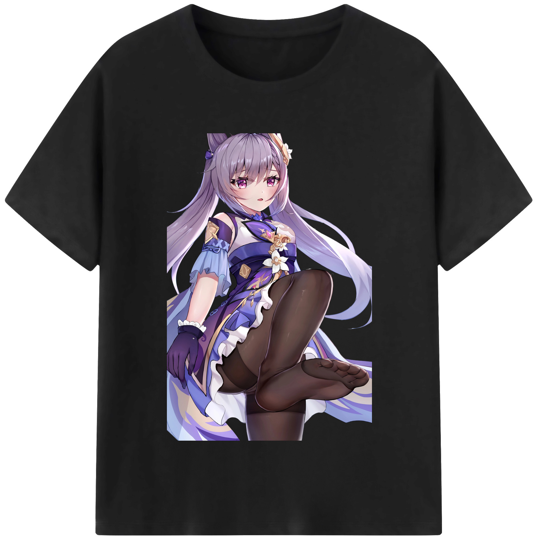 げんし神 刻晴 こくせい genshin Kokusei レディースカジュアルプリントTシャツ（綿100％）