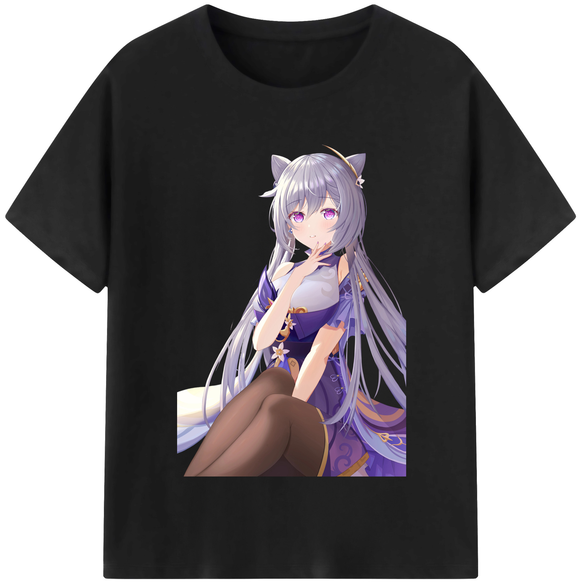 げんし神 刻晴 こくせい genshin Kokusei レディースカジュアルプリントTシャツ（綿100％）