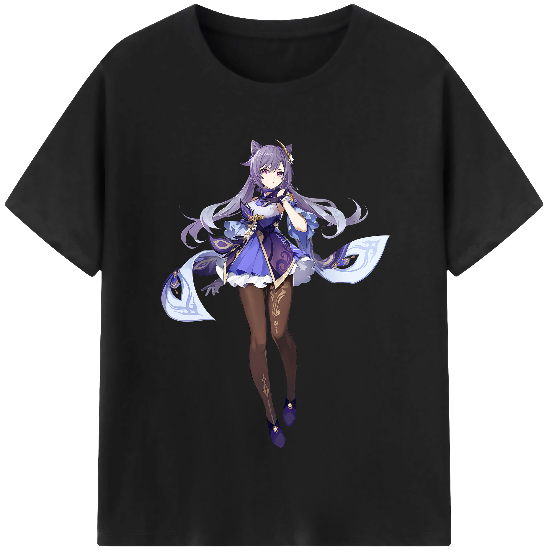 げんし神 刻晴 こくせい genshin Kokusei レディースカジュアルプリントTシャツ（綿100％）