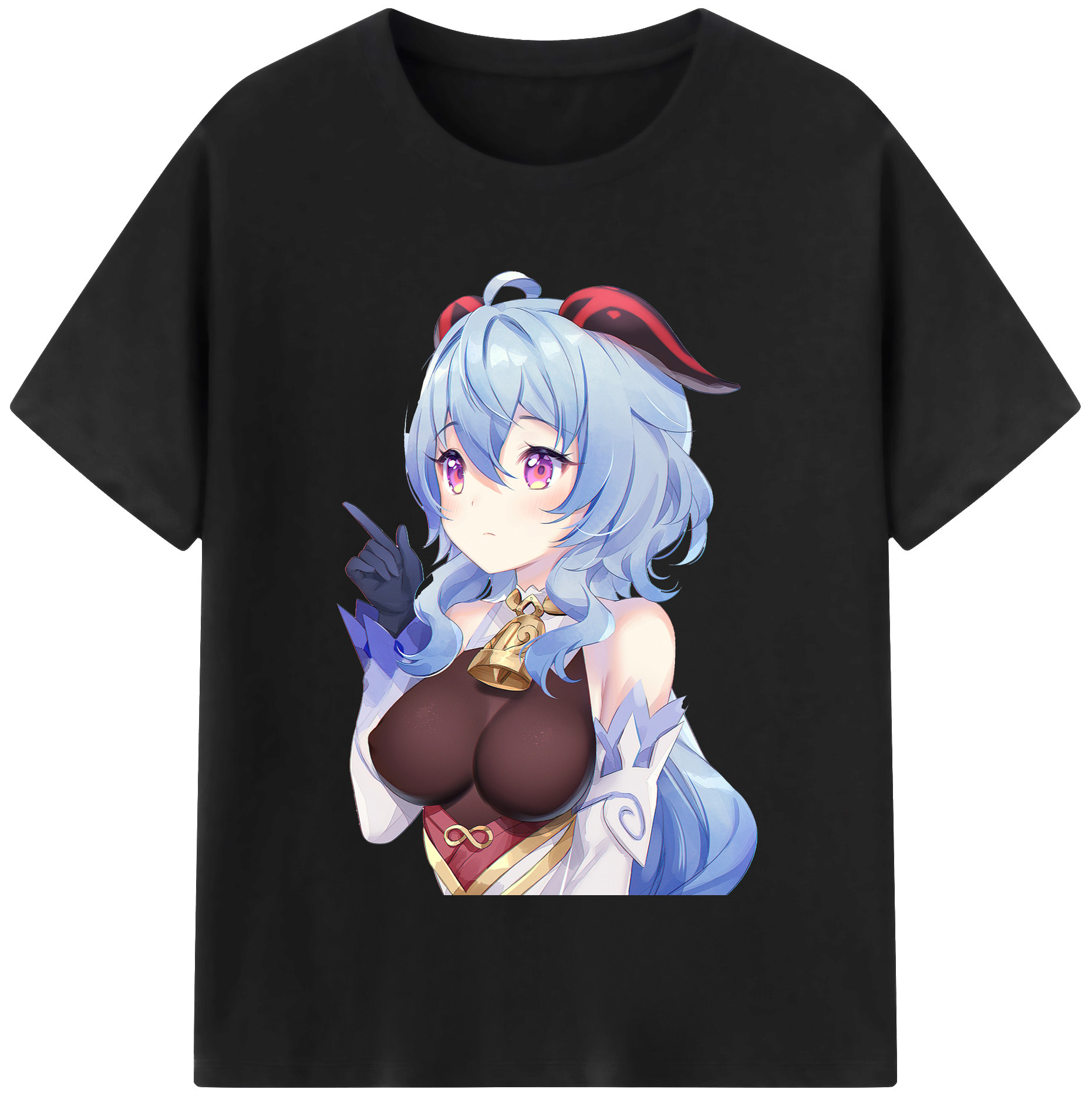 げんし神 甘雨 かんう genshin Ganyu レディースカジュアルプリントTシャツ（綿100％）
