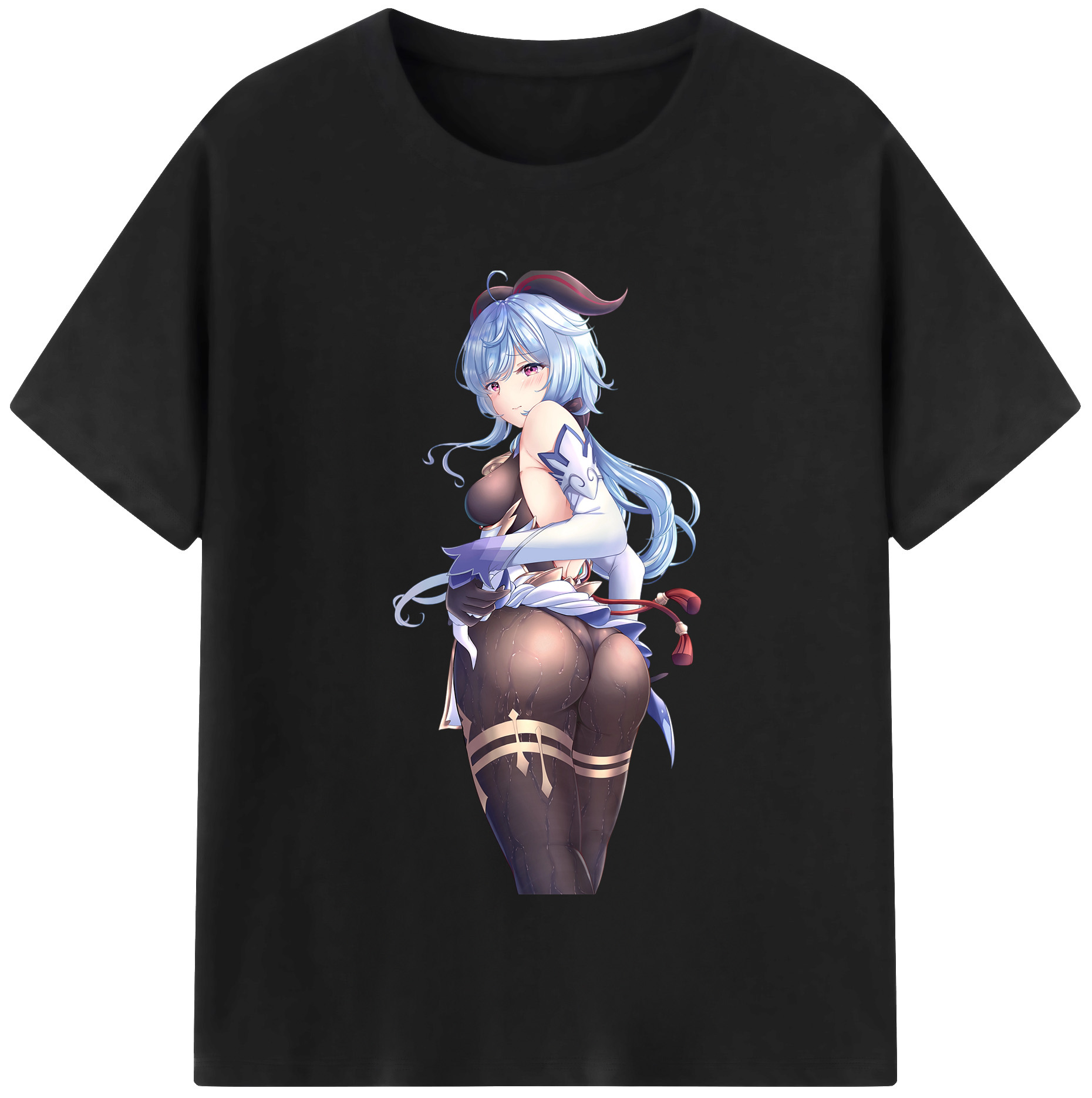 げんし神 甘雨 かんう genshin Ganyu レディースカジュアルプリントTシャツ（綿100％）
