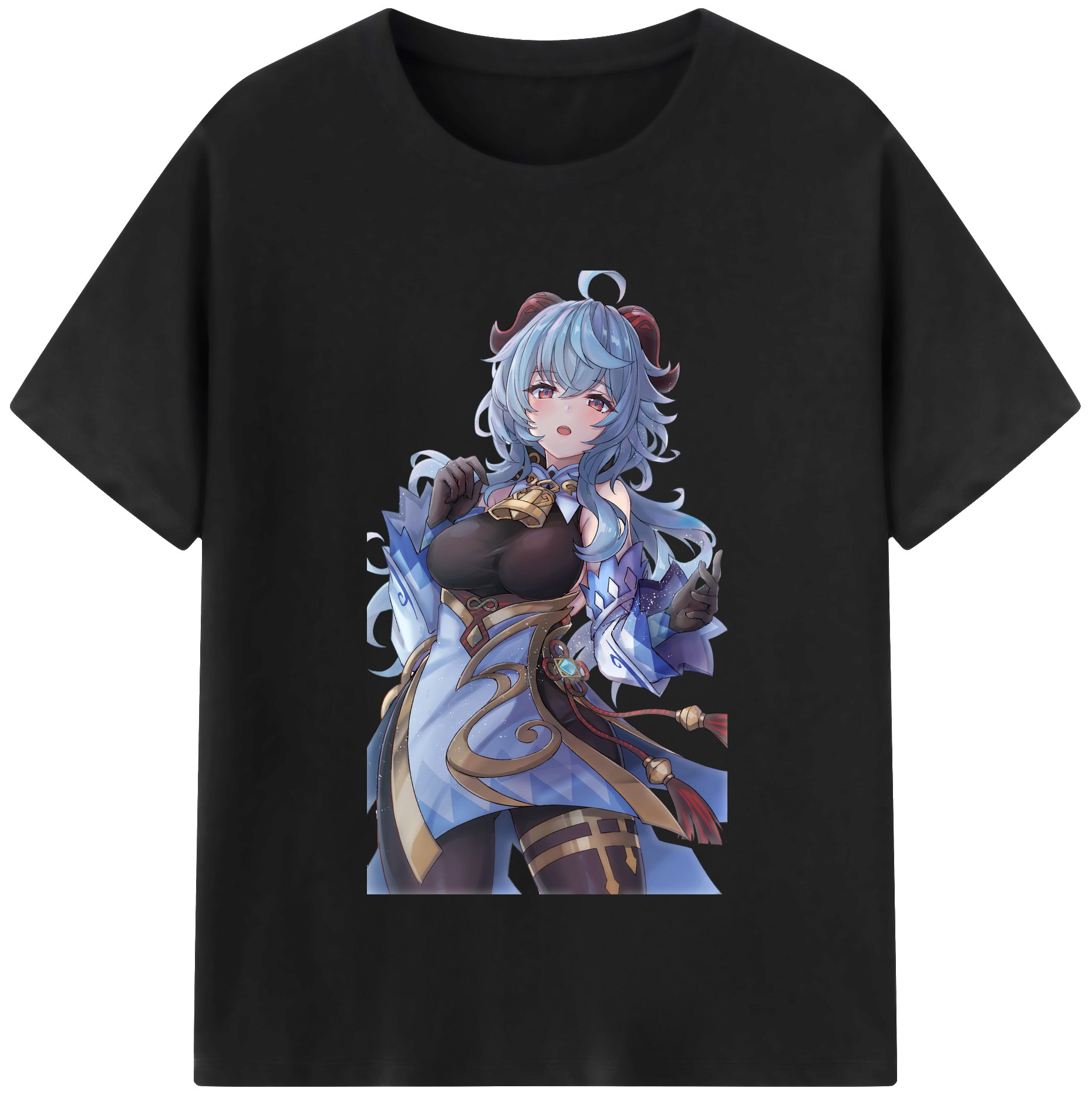 げんし神 甘雨 かんう genshin Ganyu レディースカジュアルプリントTシャツ（綿100％）