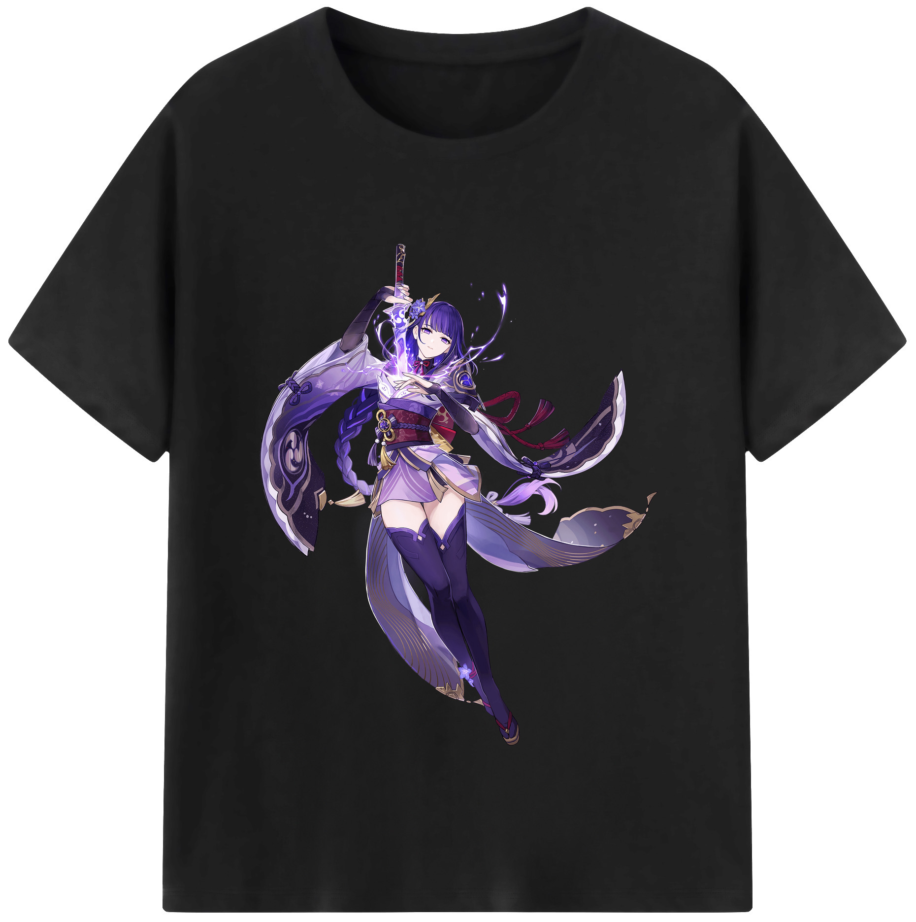 げんし神 雷電将軍 らいでんしょうぐん genshin Raiden Shogun レディースカジュアルプリントTシャツ（綿100％）