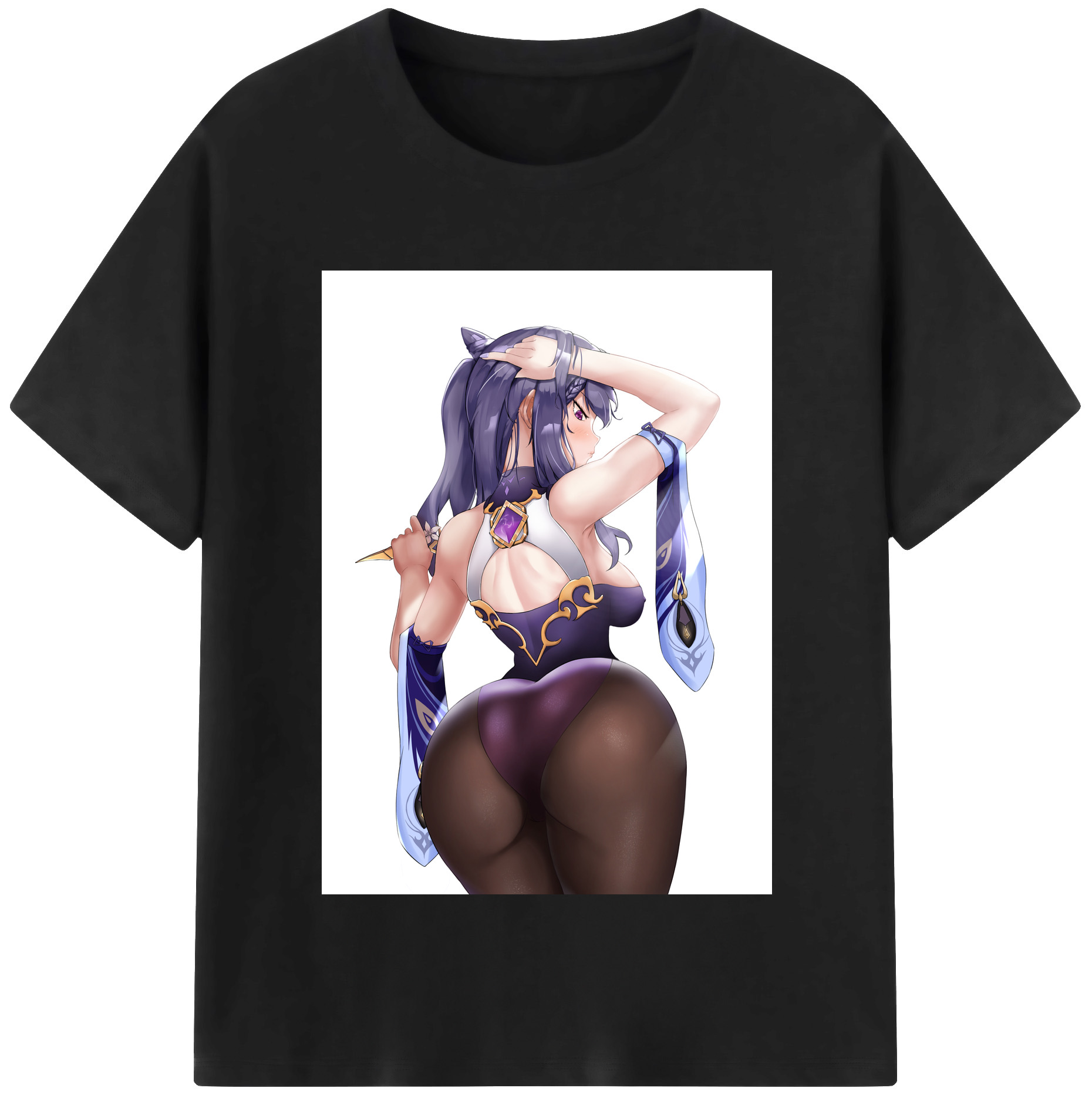 げんし神 刻晴 こくせい genshin Kokusei レディースカジュアルプリントTシャツ（綿100％）