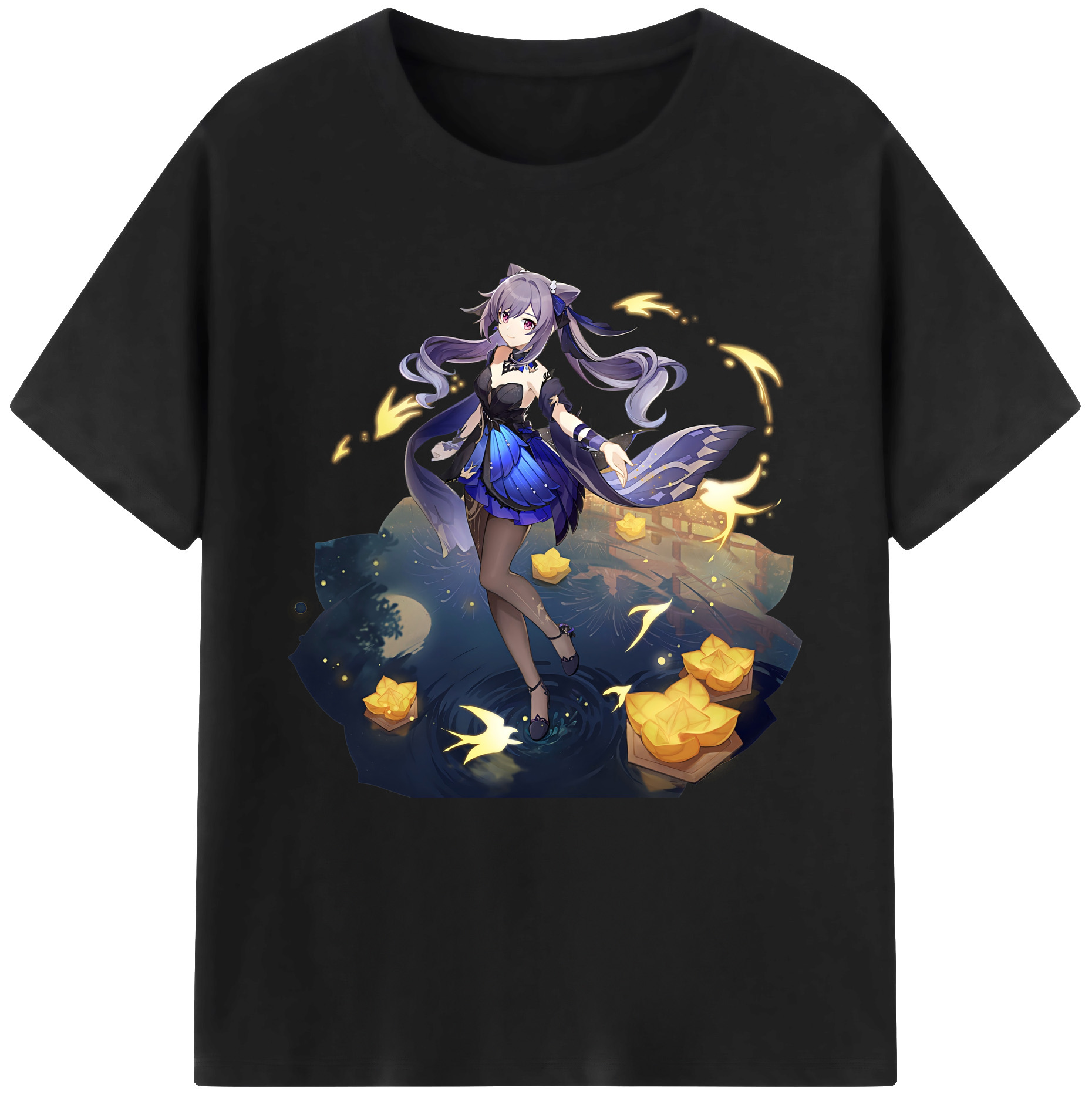 げんし神 刻晴 こくせい genshin Kokusei レディースカジュアルプリントTシャツ（綿100％）