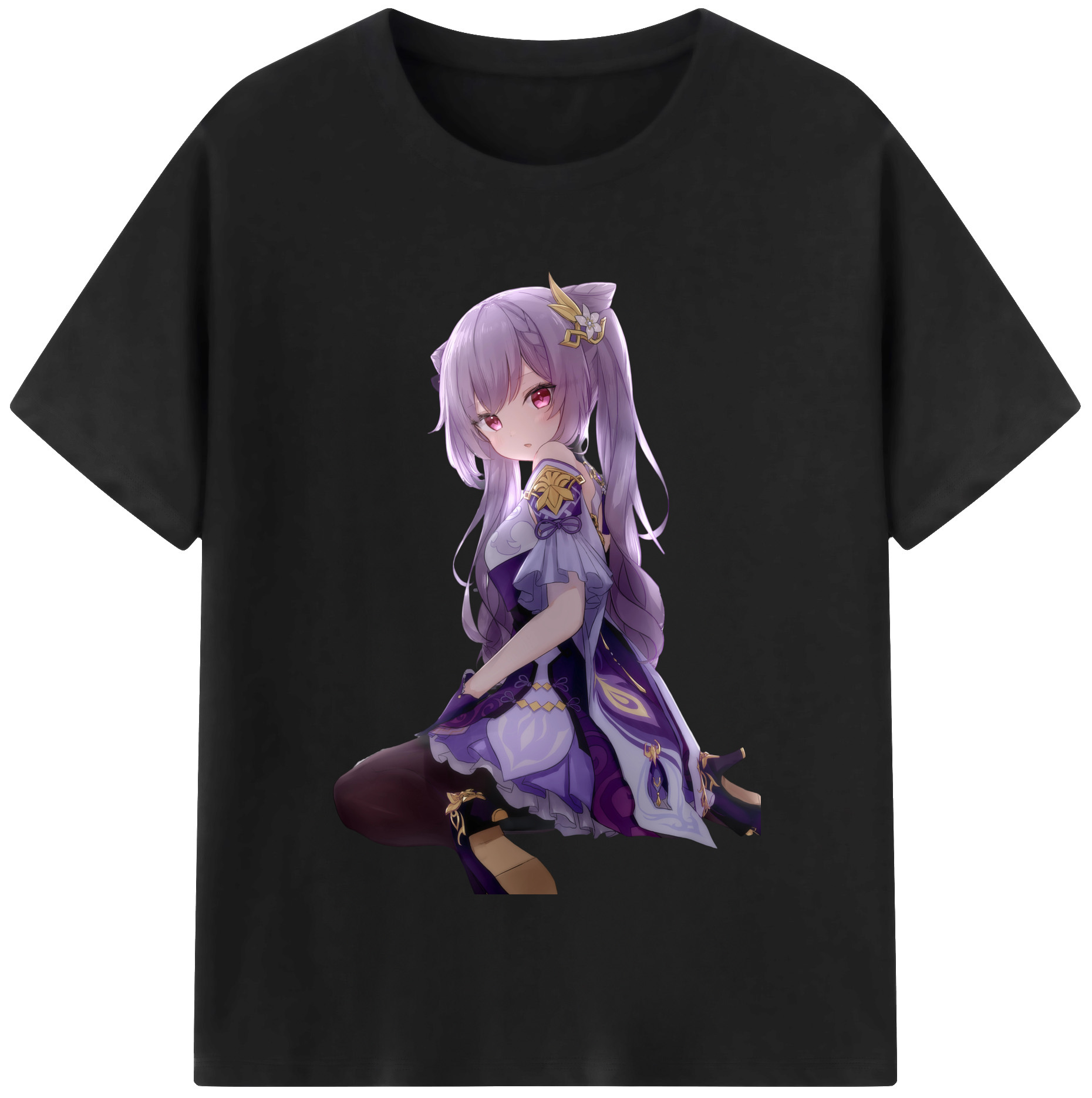 げんし神 刻晴 こくせい genshin Kokusei レディースカジュアルプリントTシャツ（綿100％）