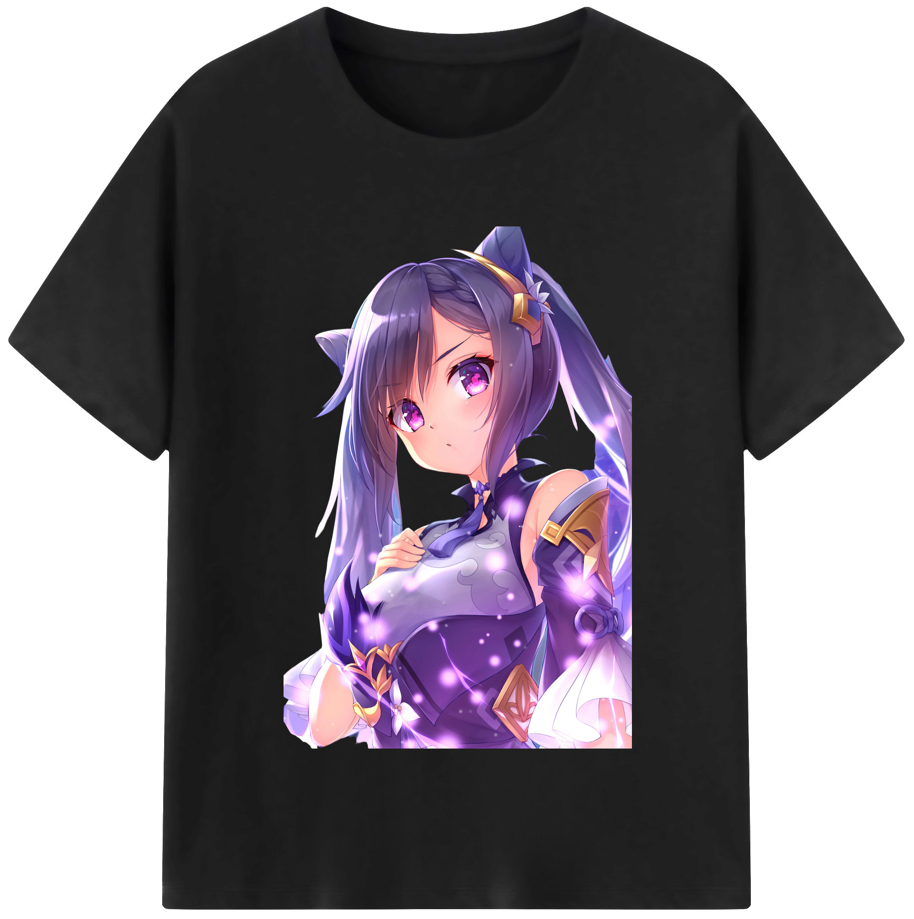 げんし神 刻晴 こくせい genshin Kokusei レディースカジュアルプリントTシャツ（綿100％）