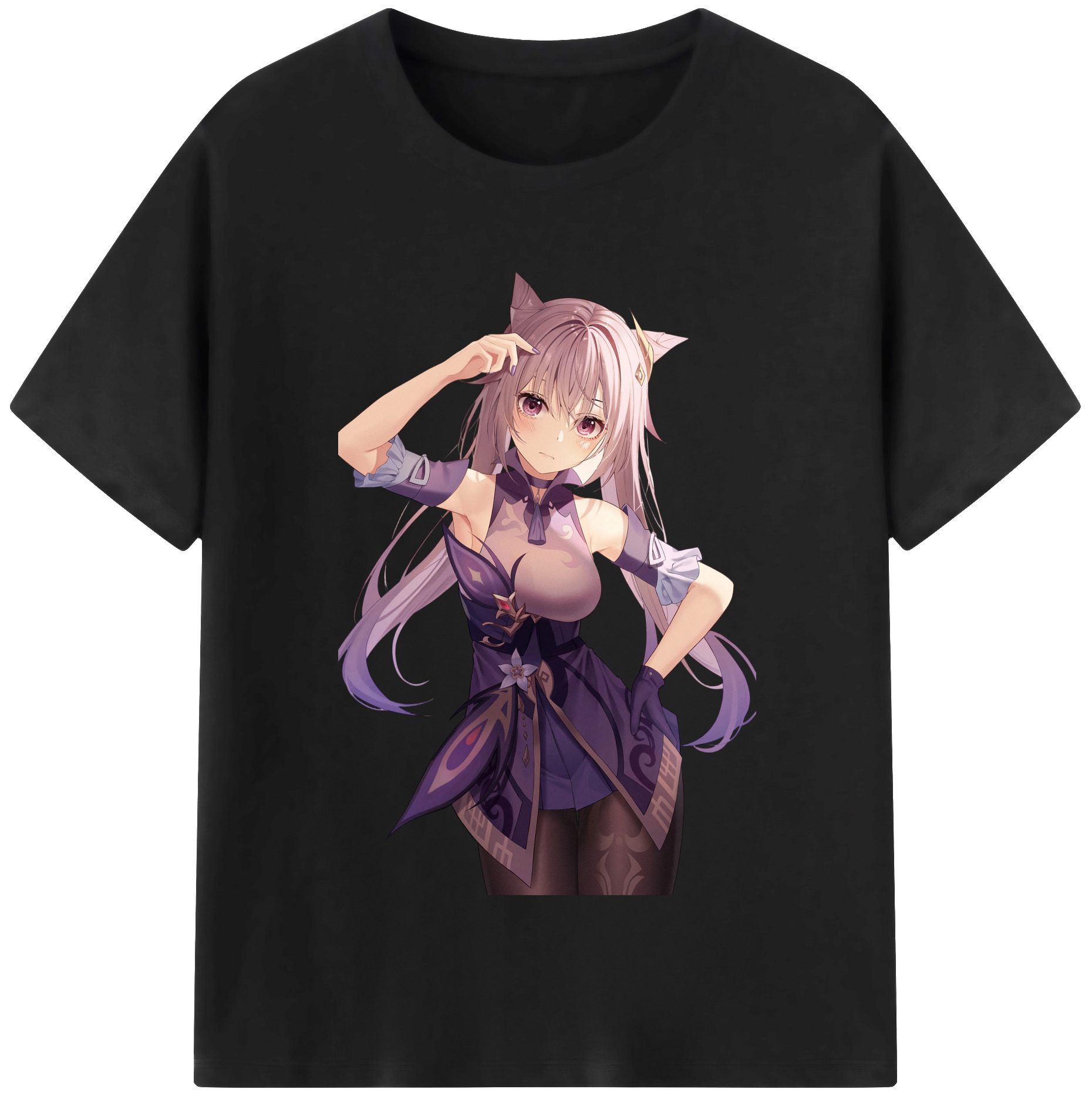 げんし神 刻晴 こくせい genshin Kokusei レディースカジュアルプリントTシャツ（綿100％）