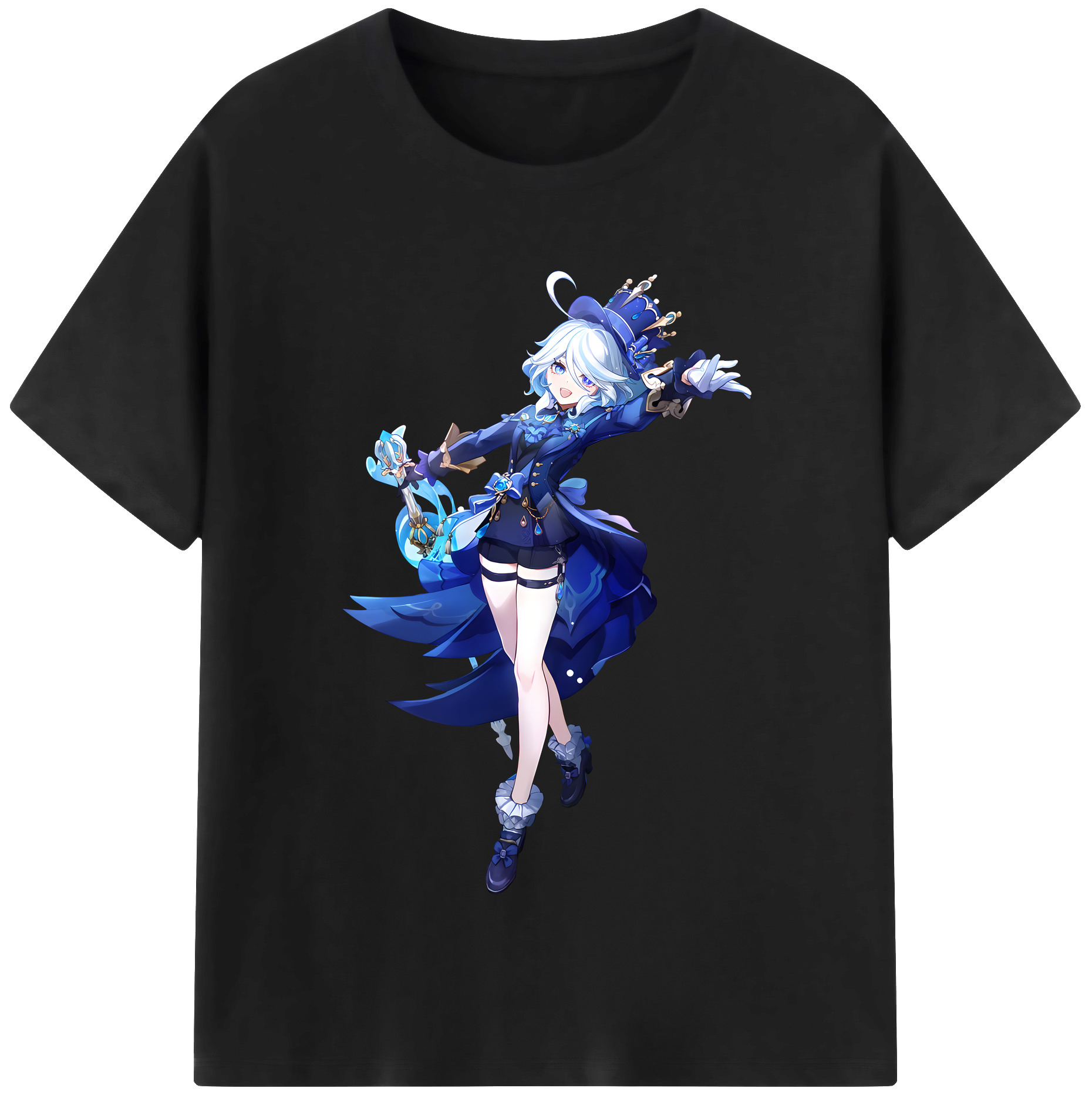 げんし神 フリーナ genshin Furina レディースカジュアルプリントTシャツ（綿100％）