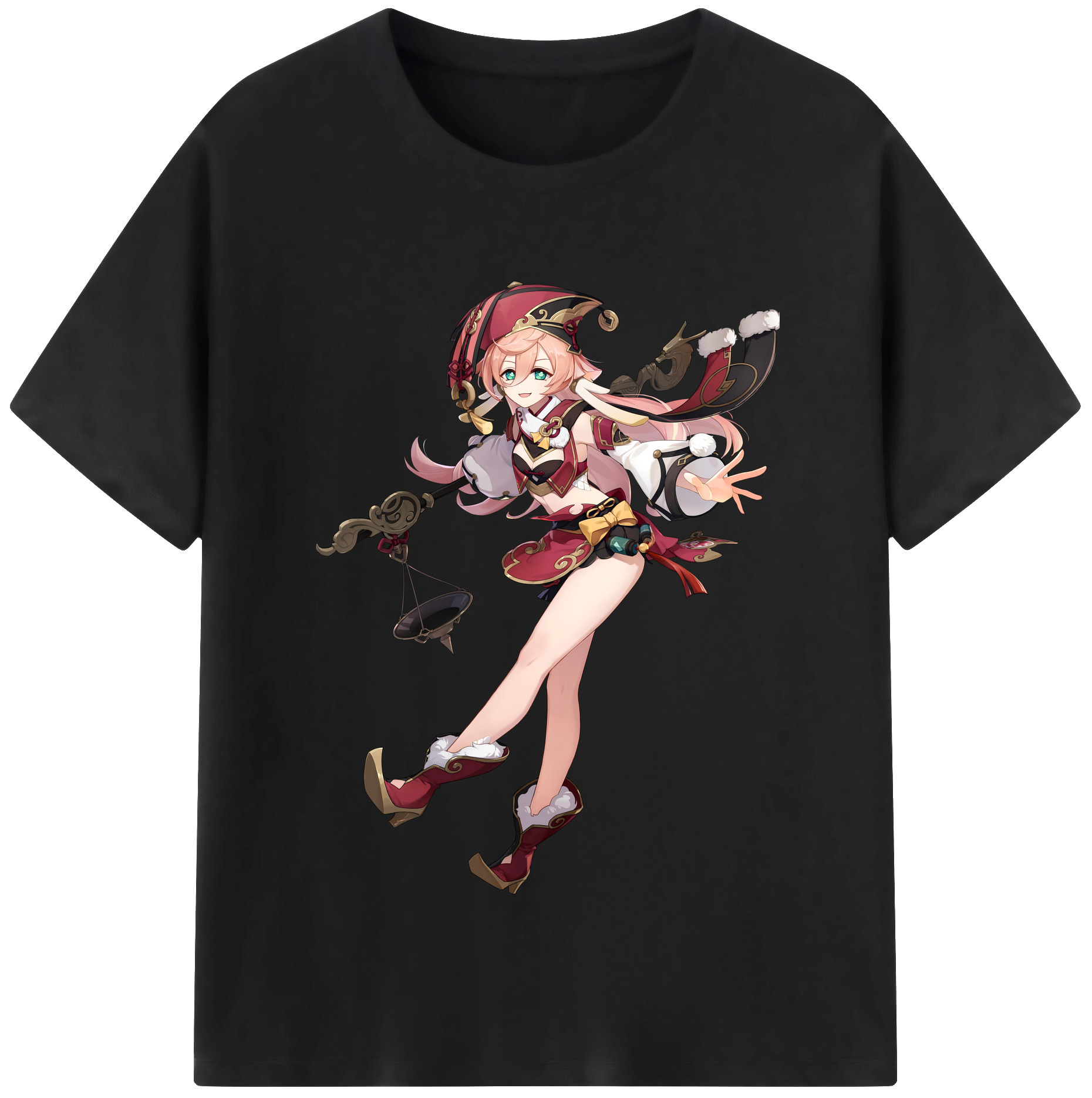 げんし神 ヤンフェイ genshin Yanfei レディースカジュアルプリントTシャツ（綿100％）
