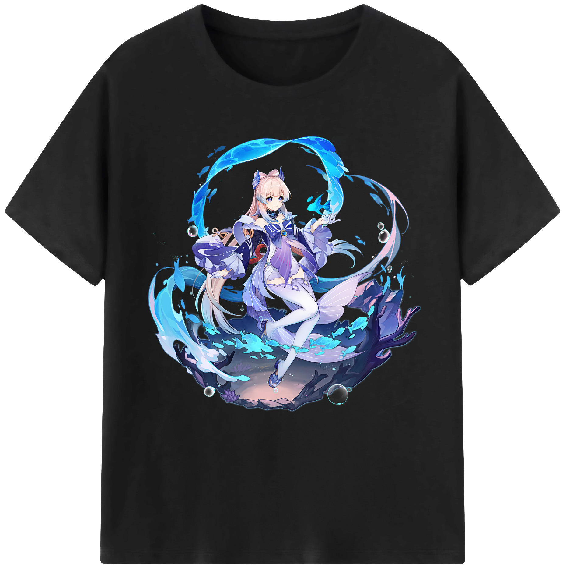 げんし神 珊瑚宮心海 サンゴノミヤ・ココミ genshin Sangonomiya Kokomi レディースカジュアルプリントTシャツ（綿100％）