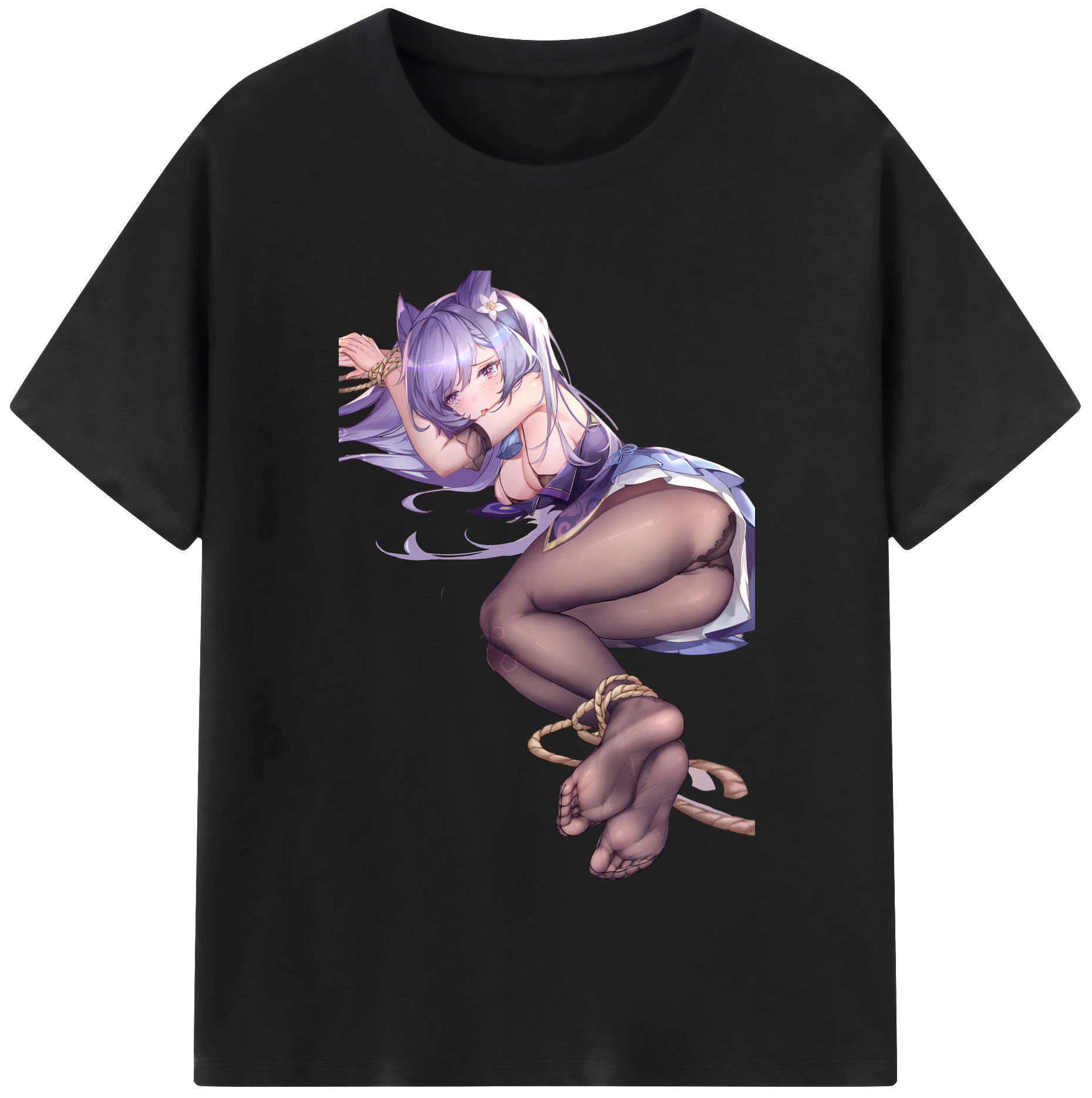 げんし神 刻晴 こくせい genshin Kokusei レディースカジュアルプリントTシャツ（綿100％）