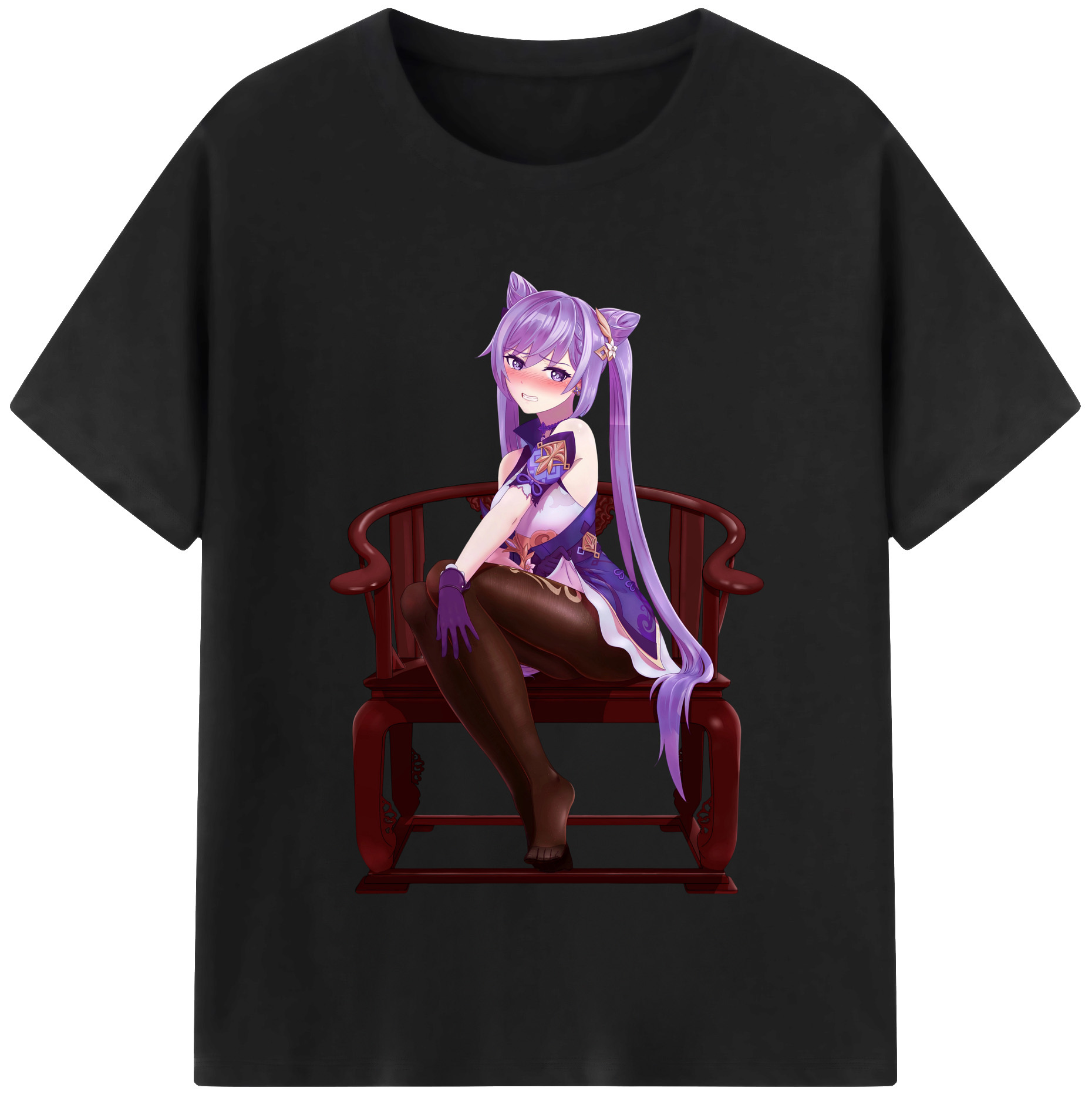 げんし神 刻晴 こくせい genshin Kokusei レディースカジュアルプリントTシャツ（綿100％）