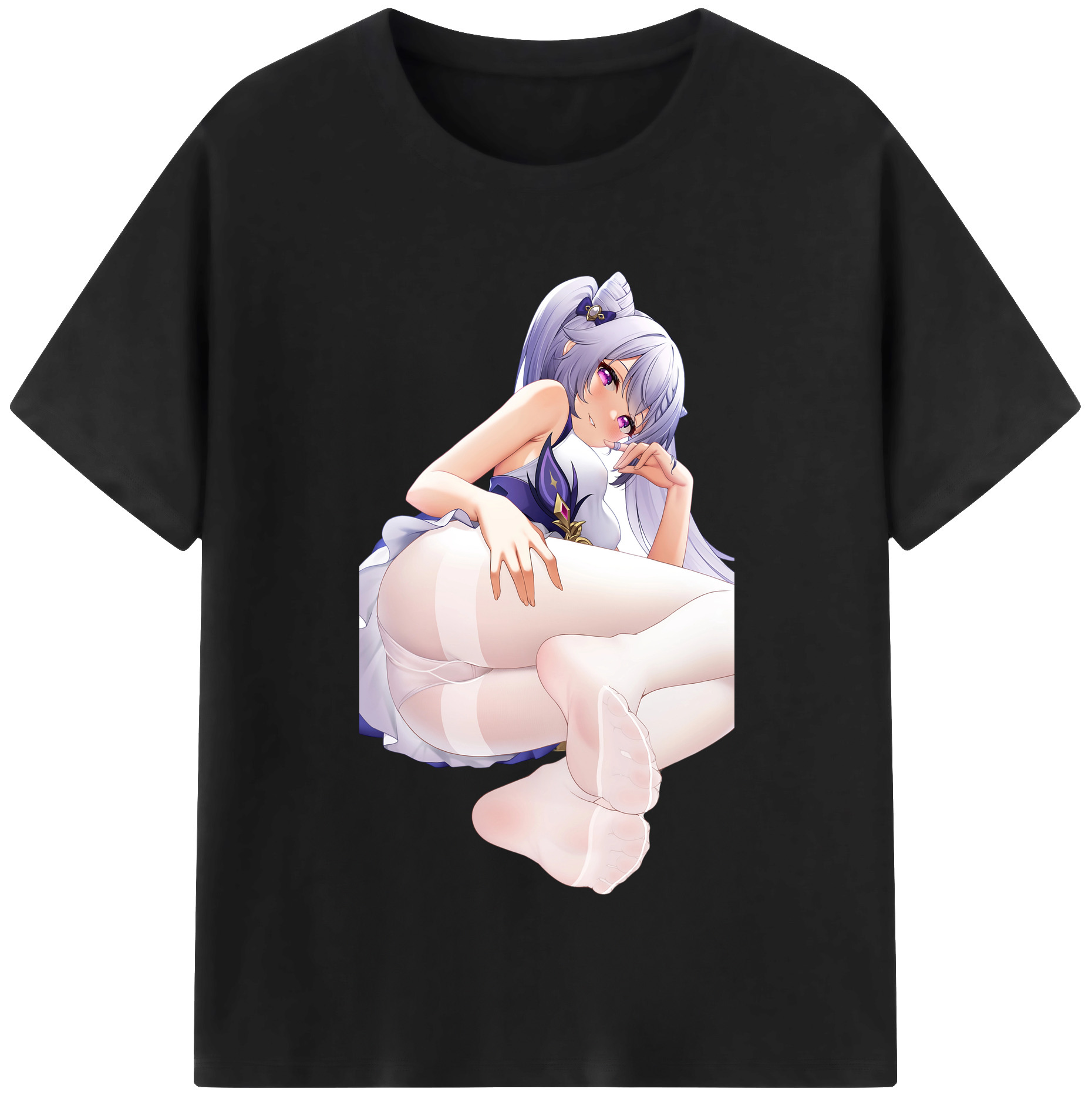 げんし神 刻晴 こくせい genshin Kokusei レディースカジュアルプリントTシャツ（綿100％）