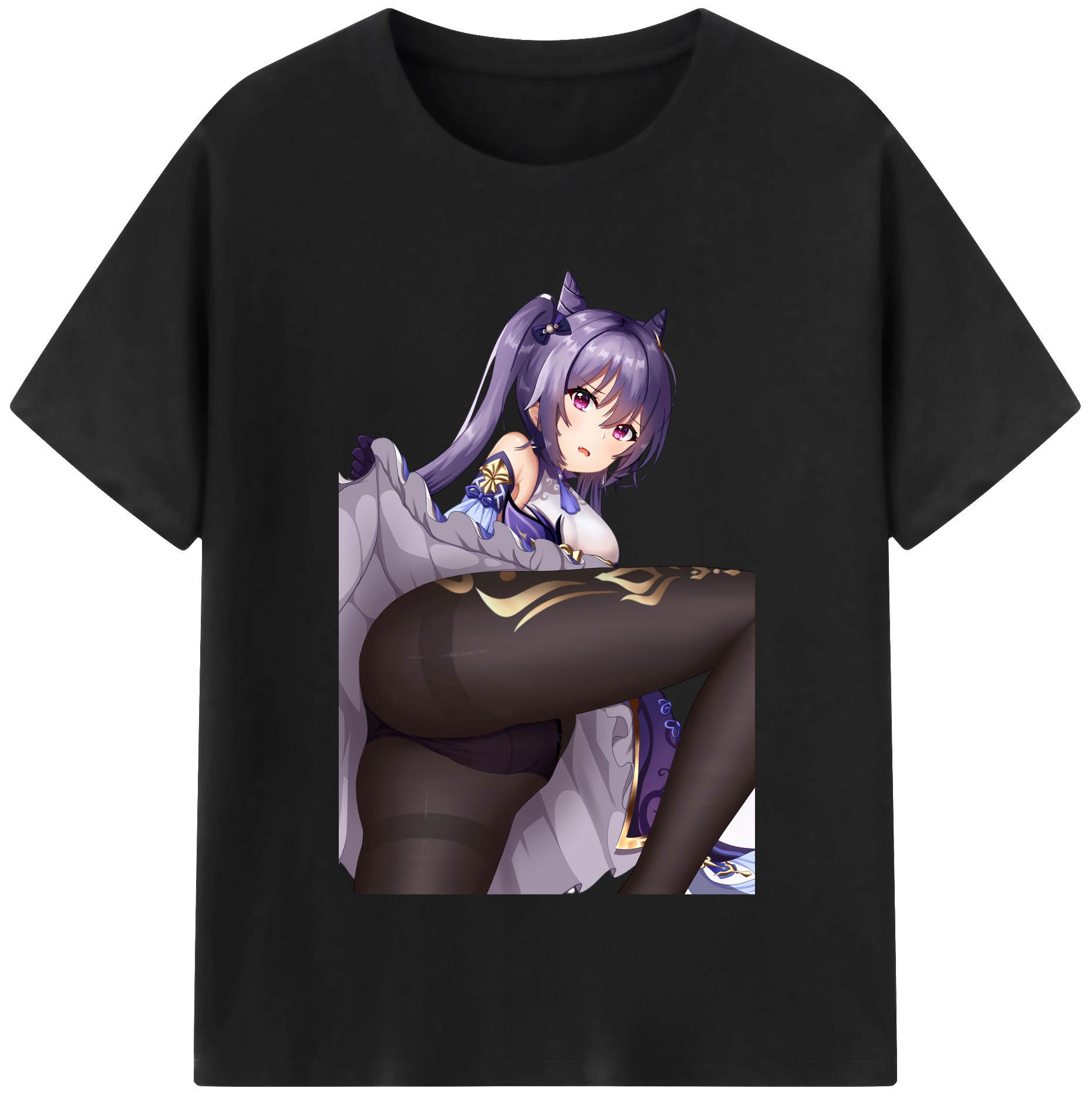 げんし神 刻晴 こくせい genshin Kokusei レディースカジュアルプリントTシャツ（綿100％）