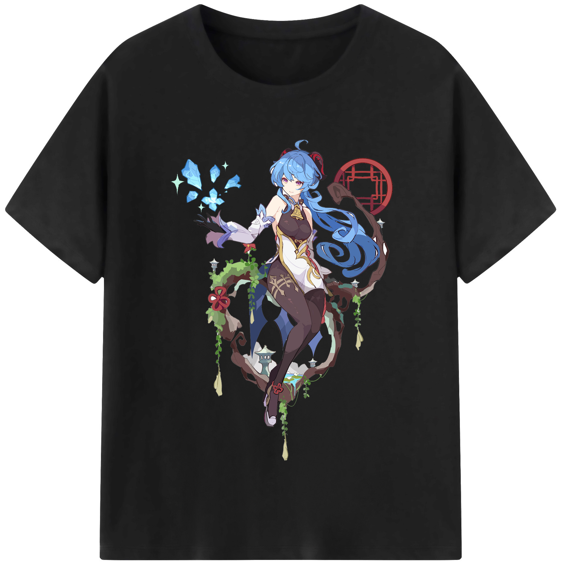 げんし神 甘雨 かんう genshin Ganyu レディースカジュアルプリントTシャツ（綿100％）