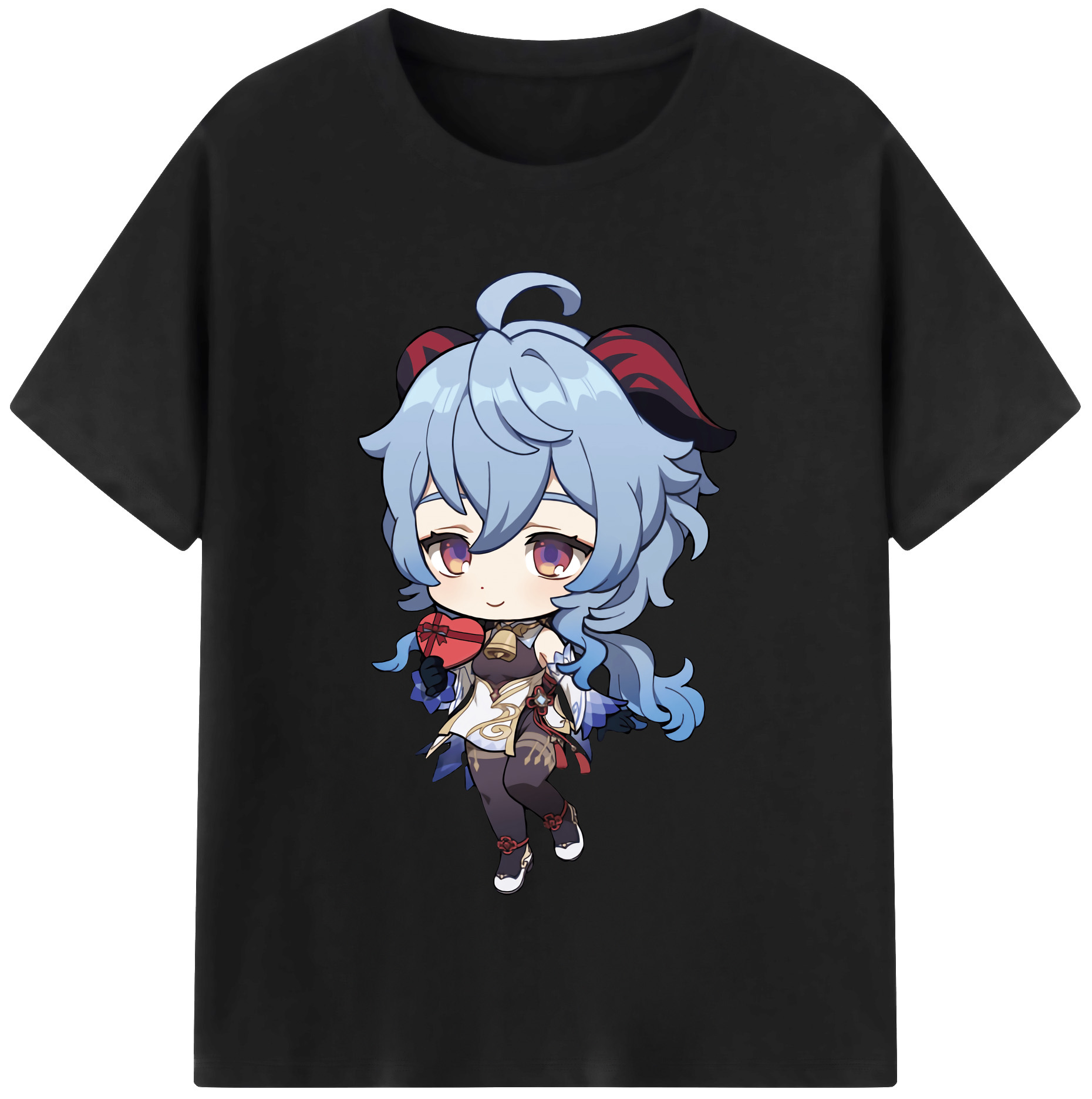 げんし神 甘雨 かんう genshin Ganyu レディースカジュアルプリントTシャツ（綿100％）