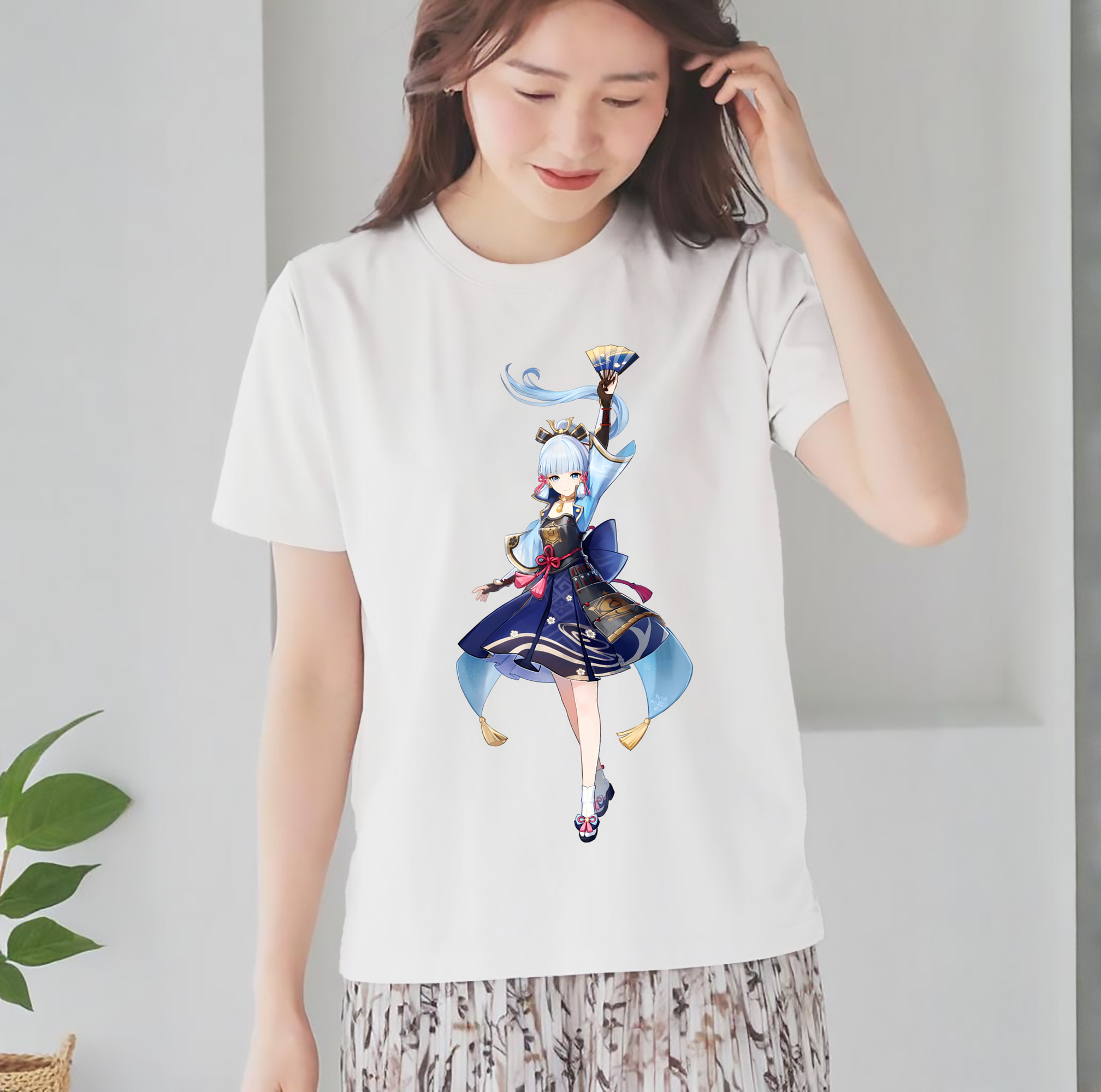 げんし神 神里綾華 神宮寺レン genshin Kamimiya Ren レディースカジュアルプリントTシャツ（綿100％）
