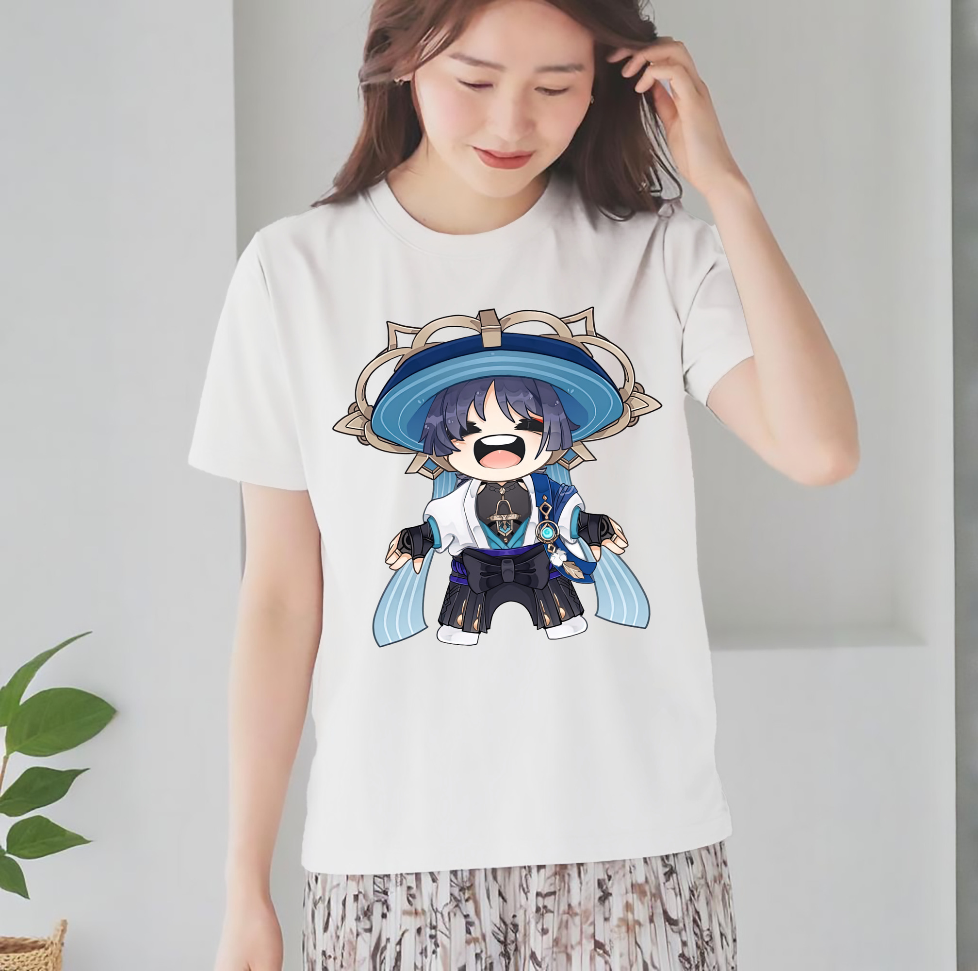 げんし神 さんペい genshin Sanpei レディースカジュアルプリントTシャツ（綿100％）