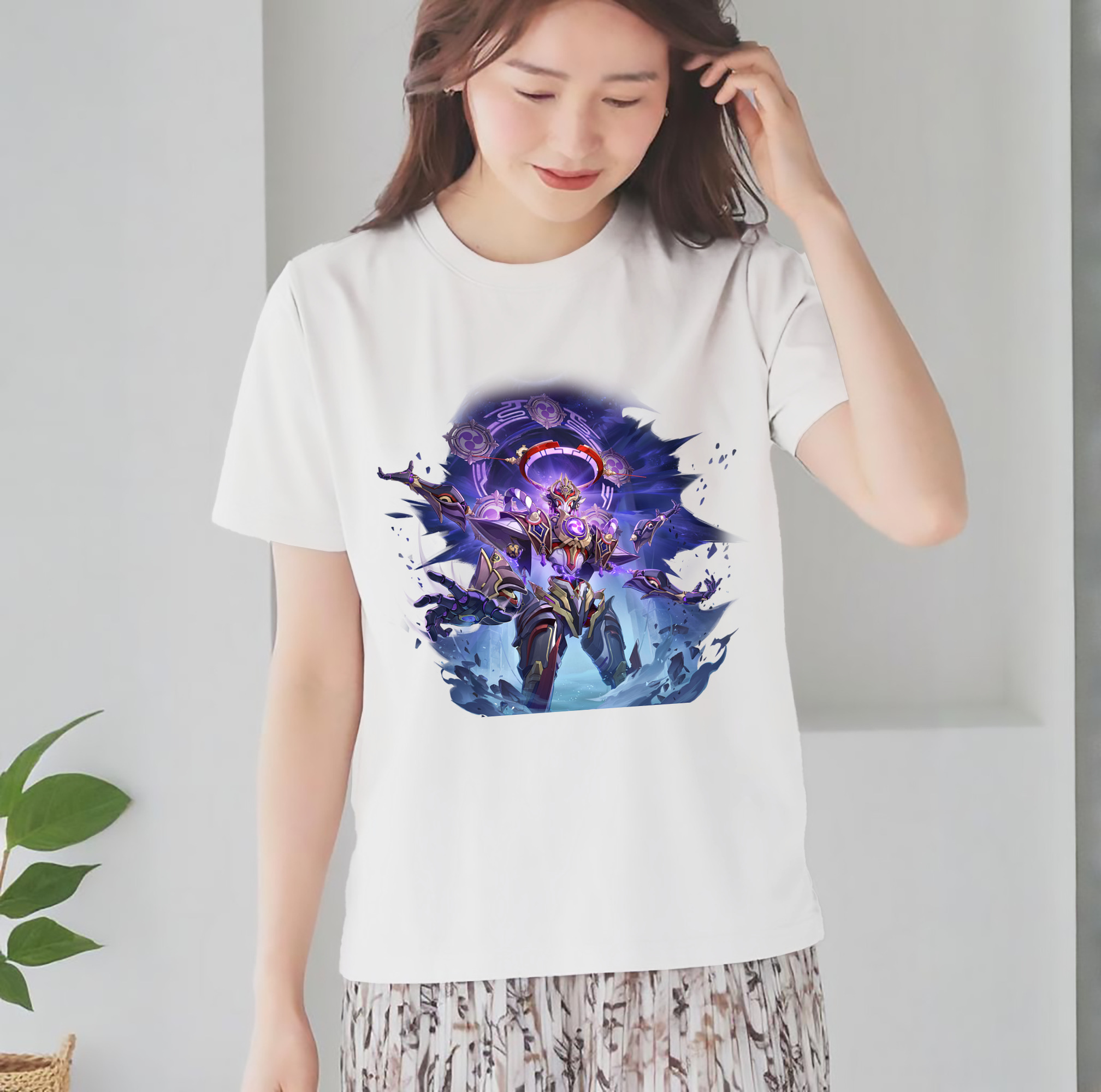げんし神 さんペい genshin Sanpei レディースカジュアルプリントTシャツ（綿100％）