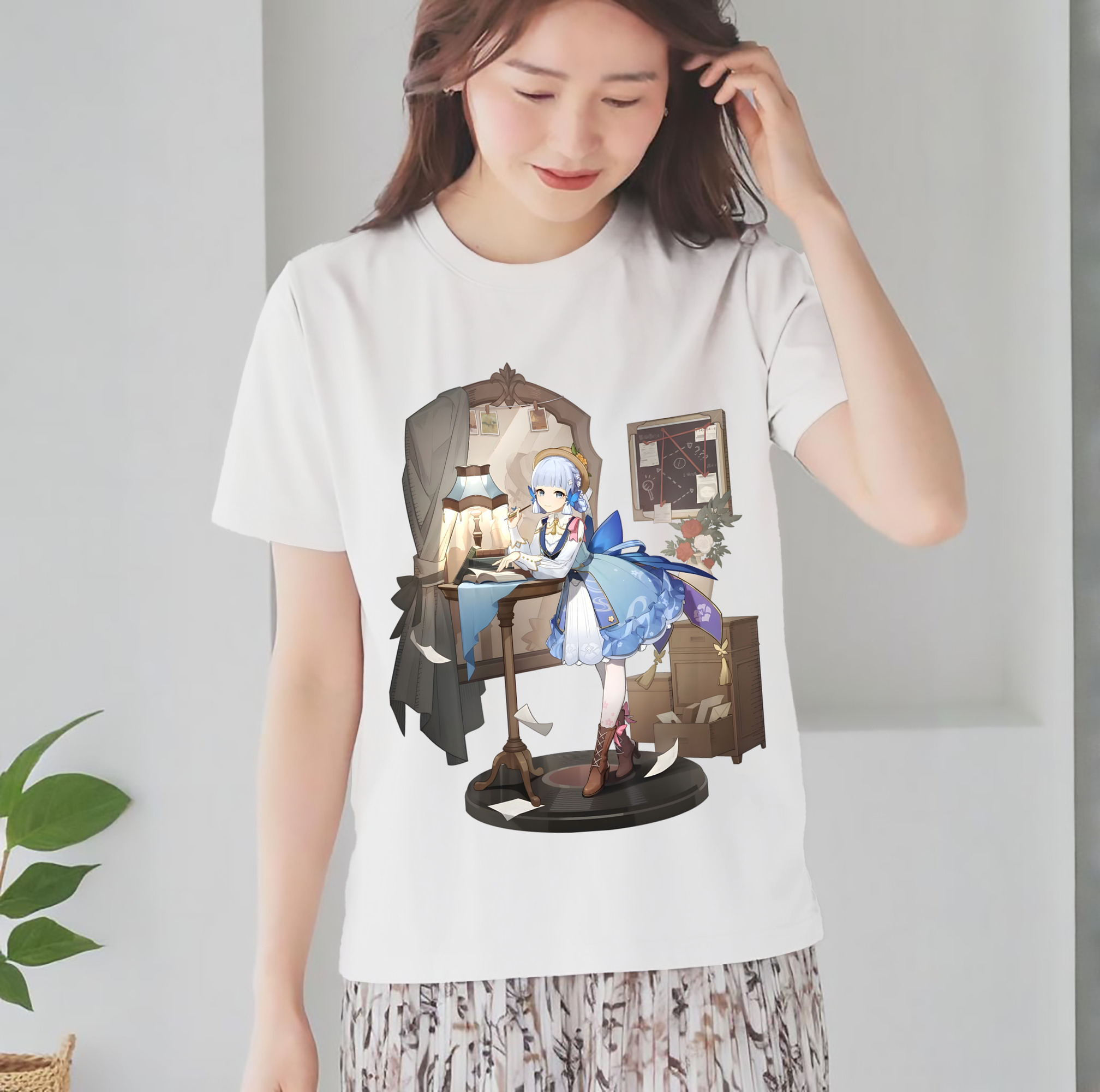 げんし神 神里綾華 神宮寺レン genshin Kamimiya Ren レディースカジュアルプリントTシャツ（綿100％）