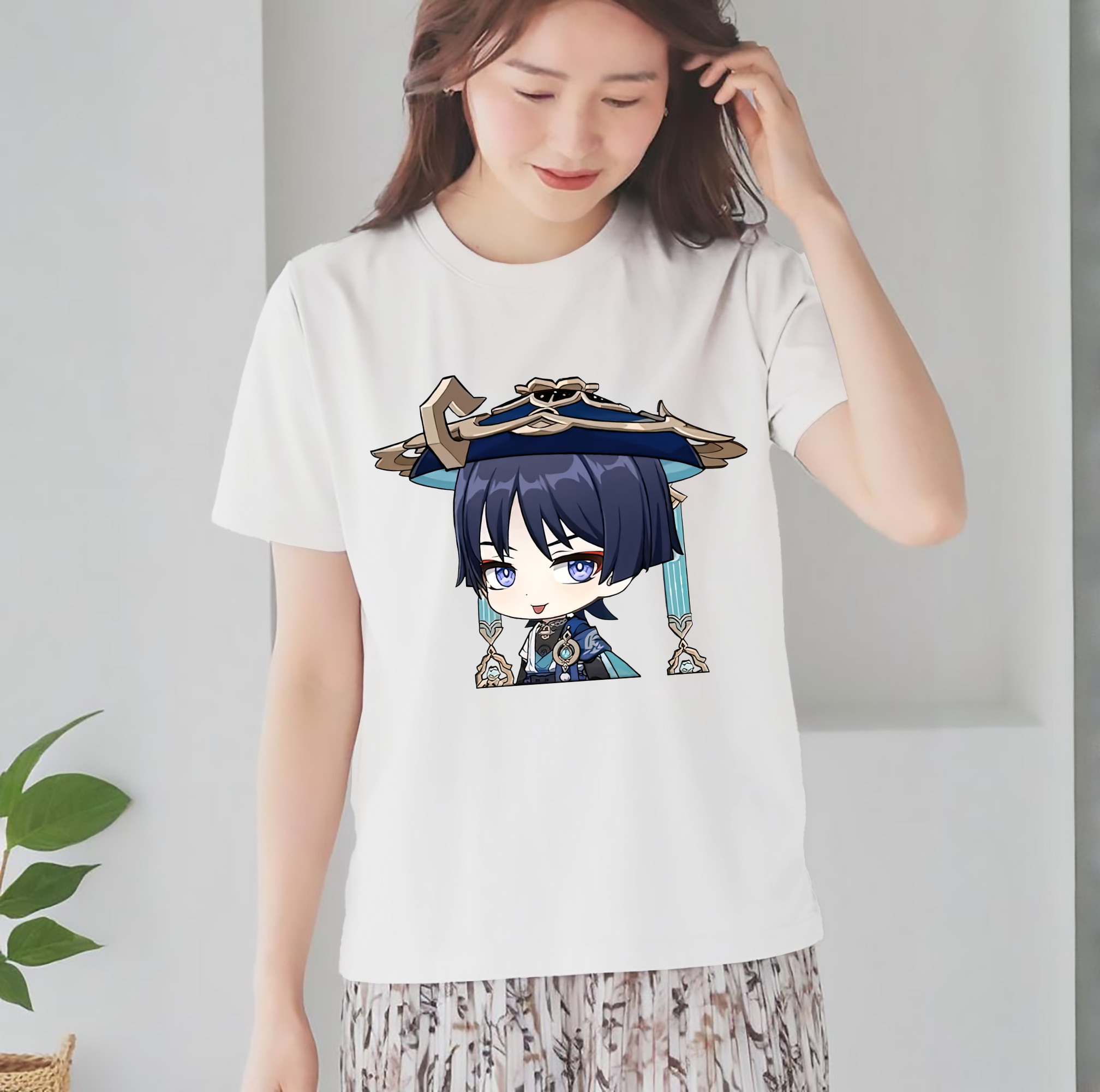 げんし神 さんペい genshin Sanpei レディースカジュアルプリントTシャツ（綿100％）