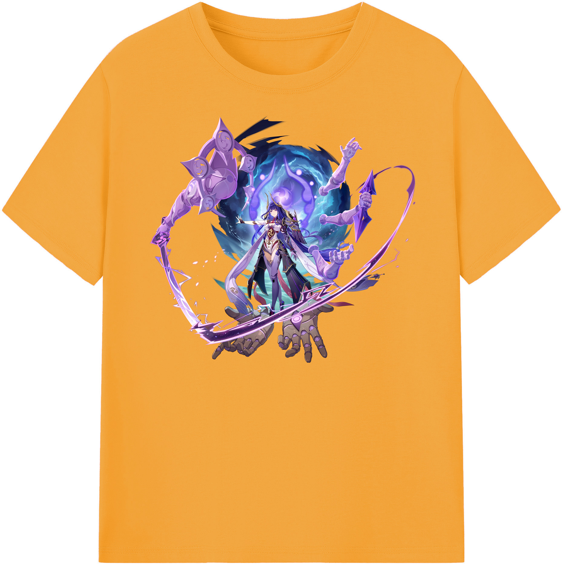 げんし神 雷電将軍 らいでんしょうぐん genshin Raiden Shogun レディースカジュアルプリントTシャツ（綿100％）