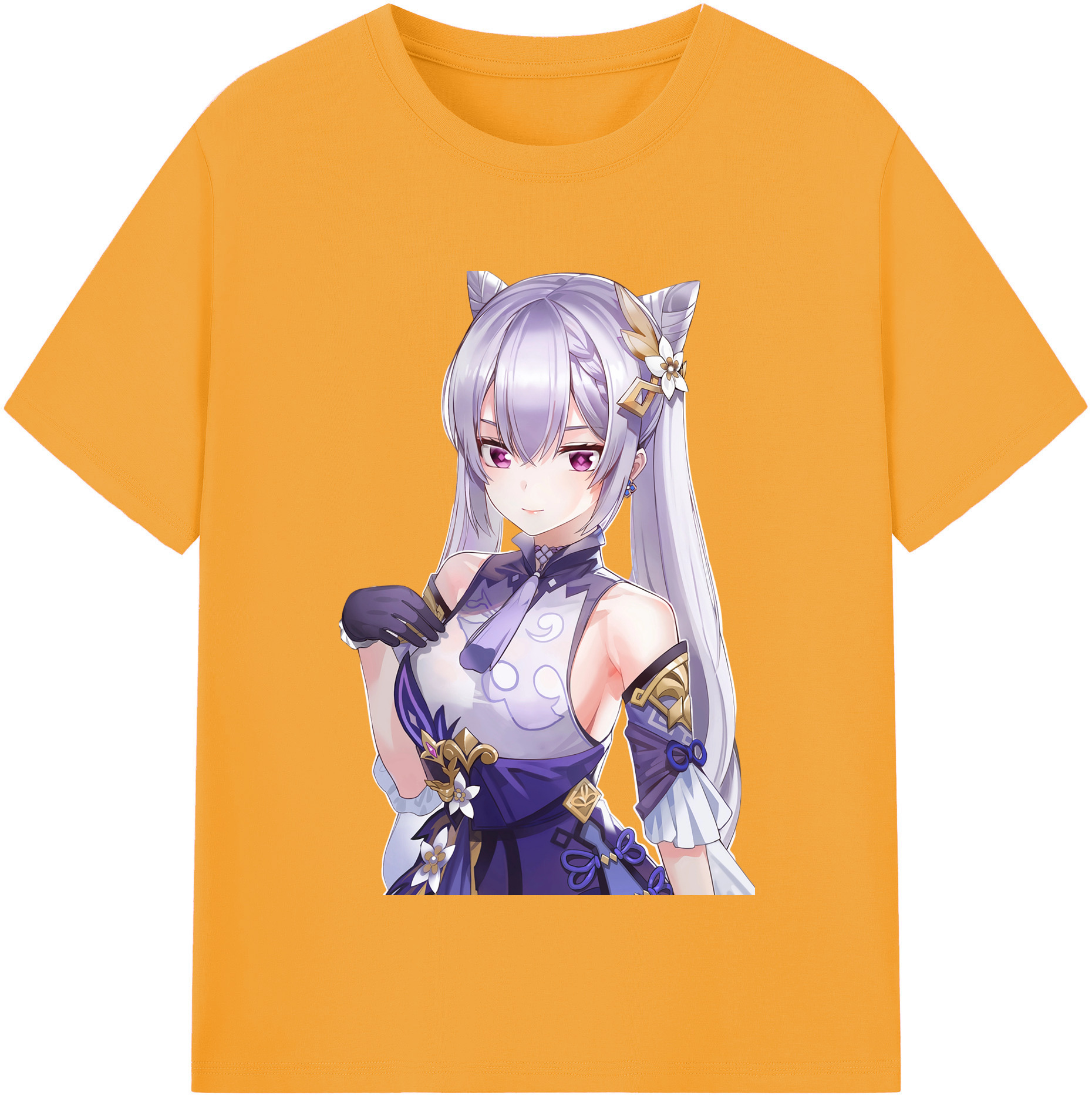 げんし神 刻晴 こくせい genshin Kokusei レディースカジュアルプリントTシャツ（綿100％）