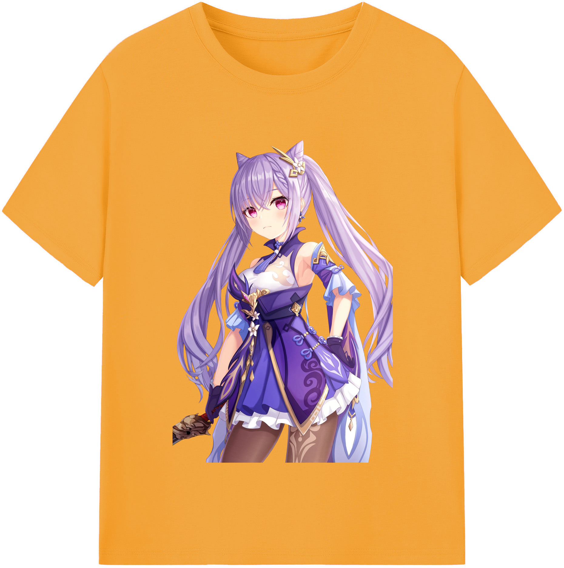 げんし神 刻晴 こくせい genshin Kokusei レディースカジュアルプリントTシャツ（綿100％）