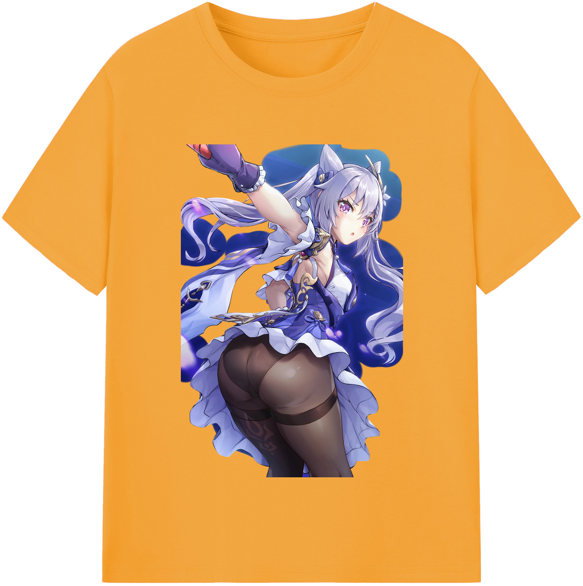 げんし神 刻晴 こくせい genshin Kokusei レディースカジュアルプリントTシャツ（綿100％）