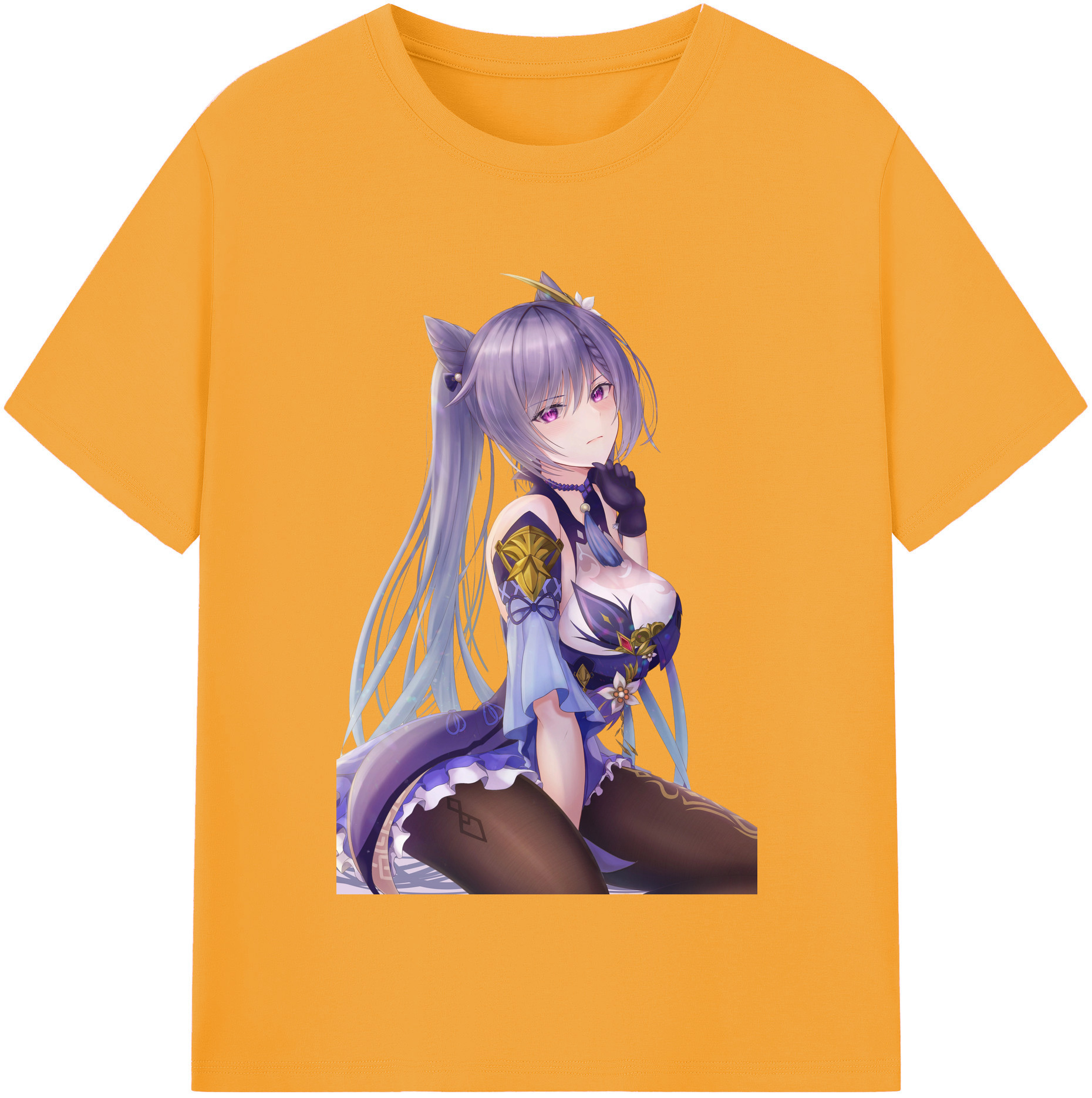 げんし神 刻晴 こくせい genshin Kokusei レディースカジュアルプリントTシャツ（綿100％）