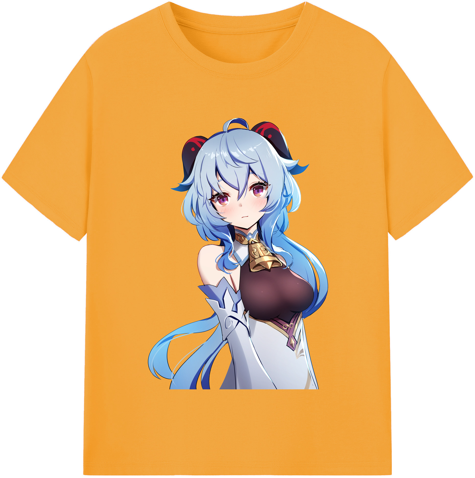 げんし神 甘雨 かんう genshin Ganyu レディースカジュアルプリントTシャツ（綿100％）