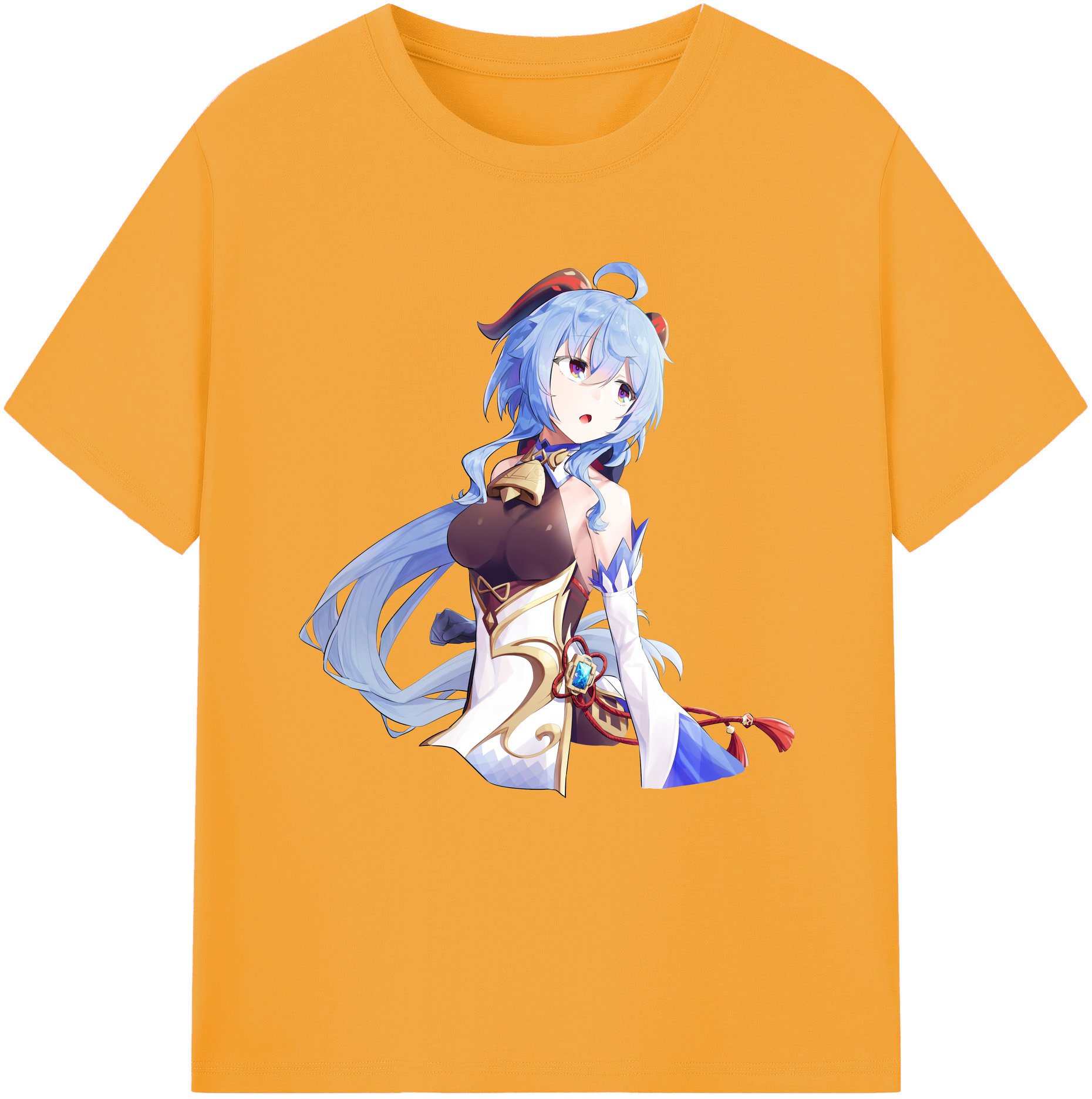 げんし神 甘雨 かんう genshin Ganyu レディースカジュアルプリントTシャツ（綿100％）
