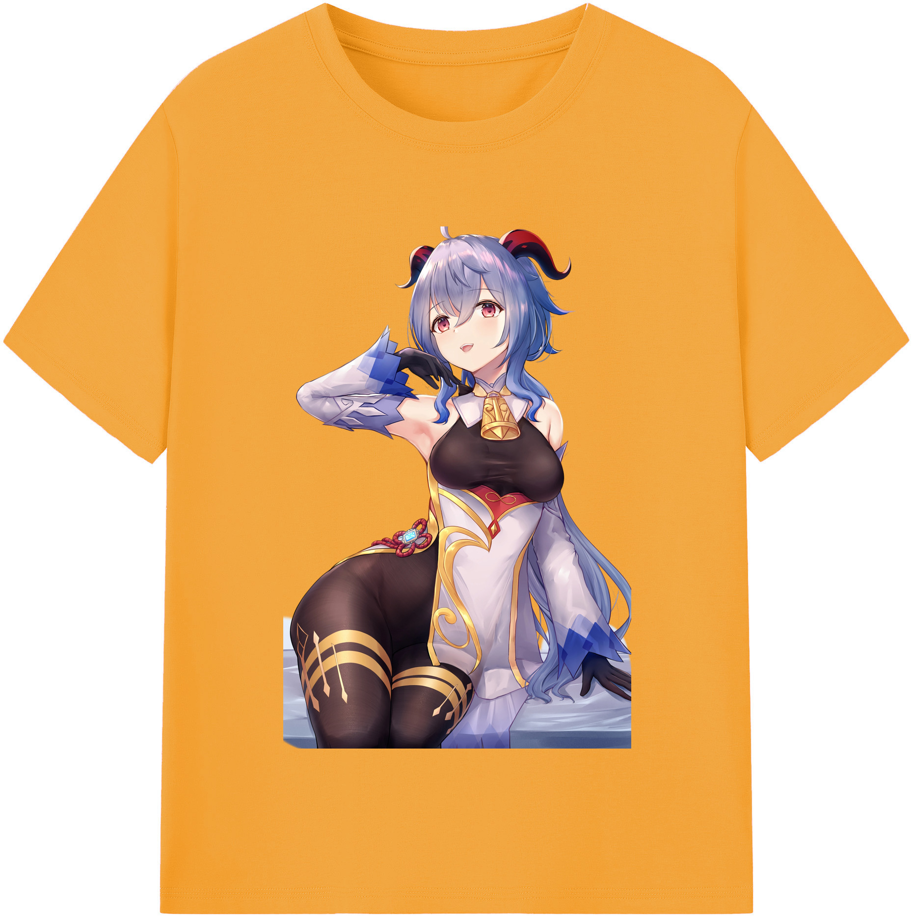 げんし神 甘雨 かんう genshin Ganyu レディースカジュアルプリントTシャツ（綿100％）