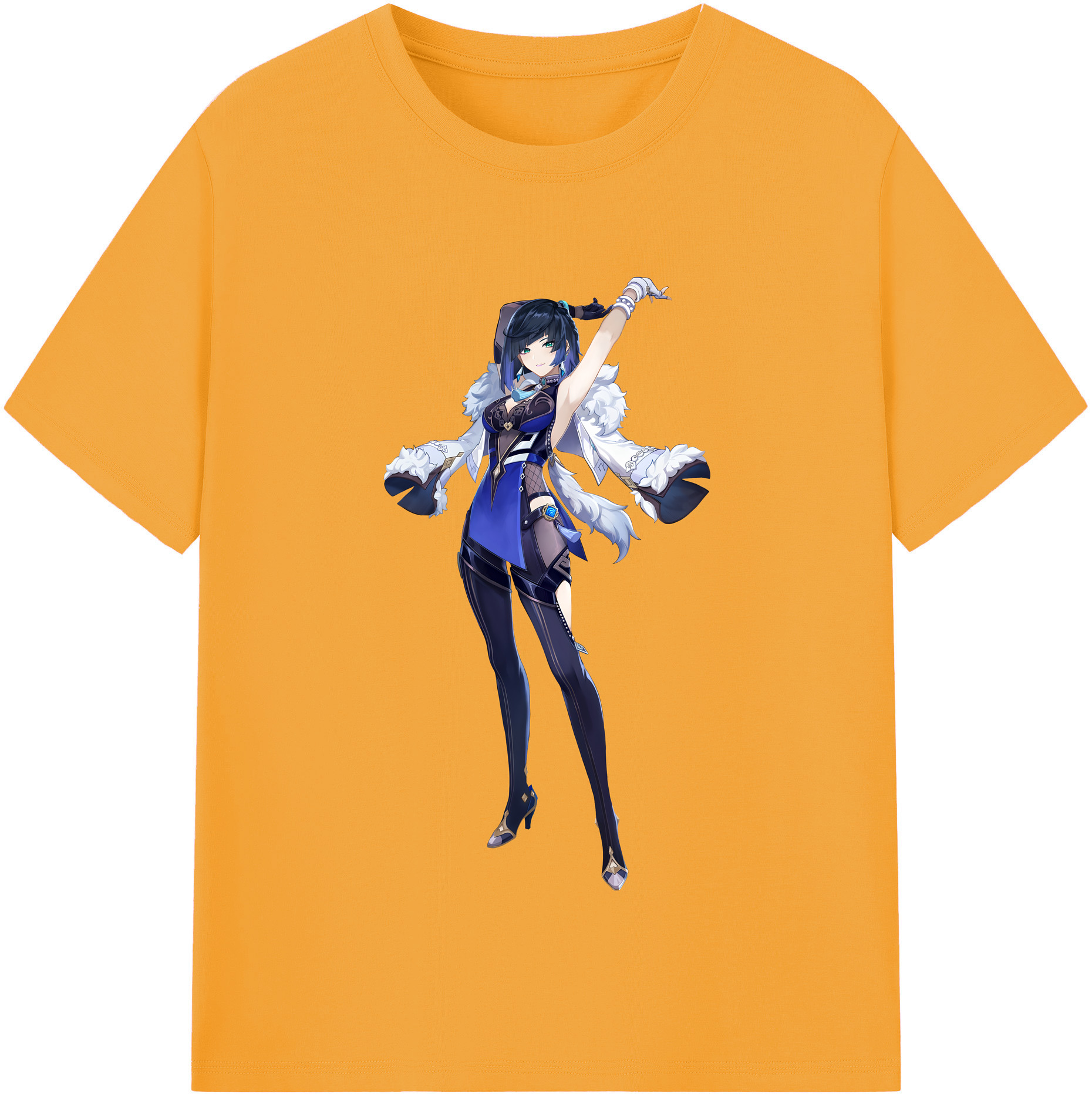 げんし神 夜兰 やらん genshin Yaran レディースカジュアルプリントTシャツ（綿100％）