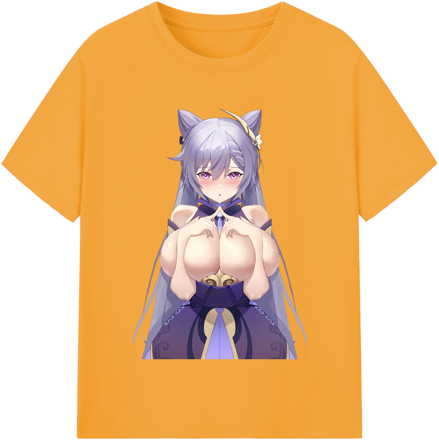 げんし神 刻晴 こくせい genshin Kokusei レディースカジュアルプリントTシャツ（綿100％）