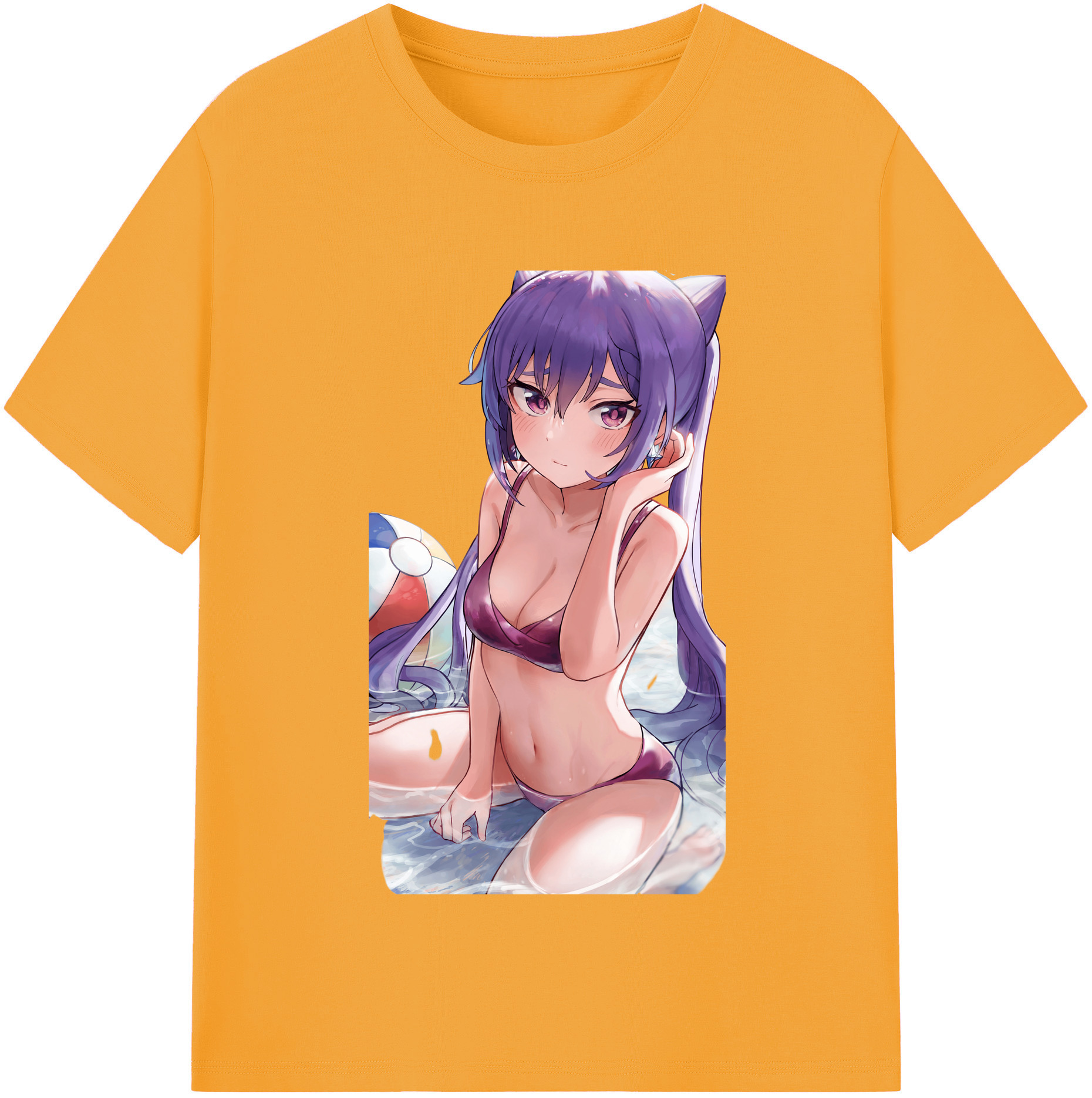 げんし神 刻晴 こくせい genshin Kokusei レディースカジュアルプリントTシャツ（綿100％）
