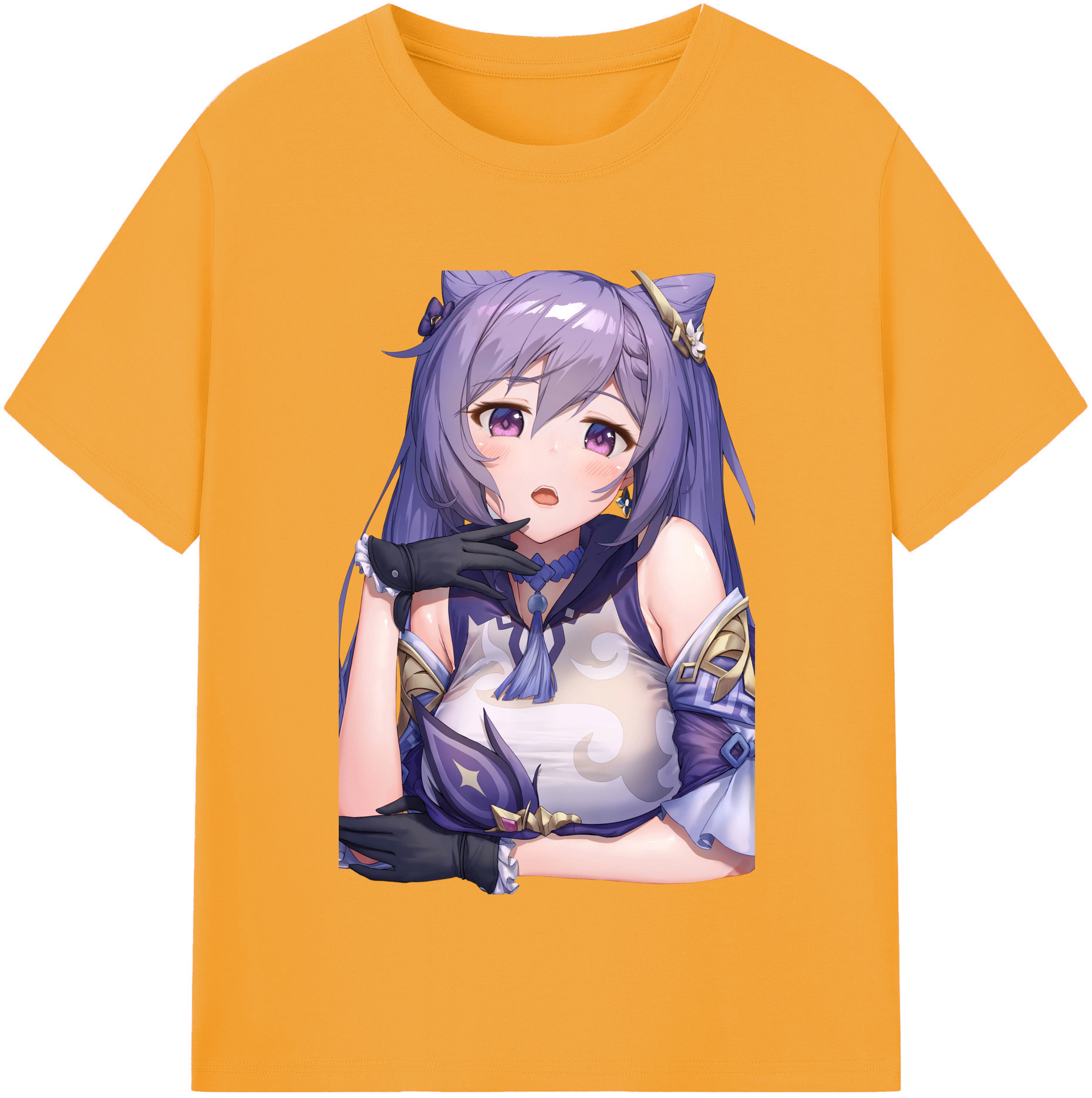 げんし神 刻晴 こくせい genshin Kokusei レディースカジュアルプリントTシャツ（綿100％）