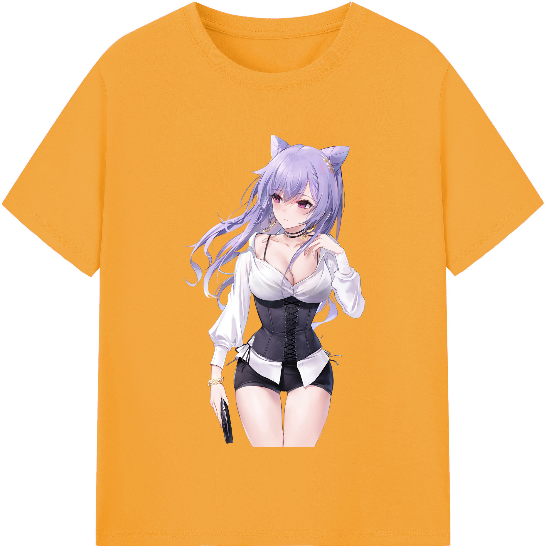 げんし神 刻晴 こくせい genshin Kokusei レディースカジュアルプリントTシャツ（綿100％）