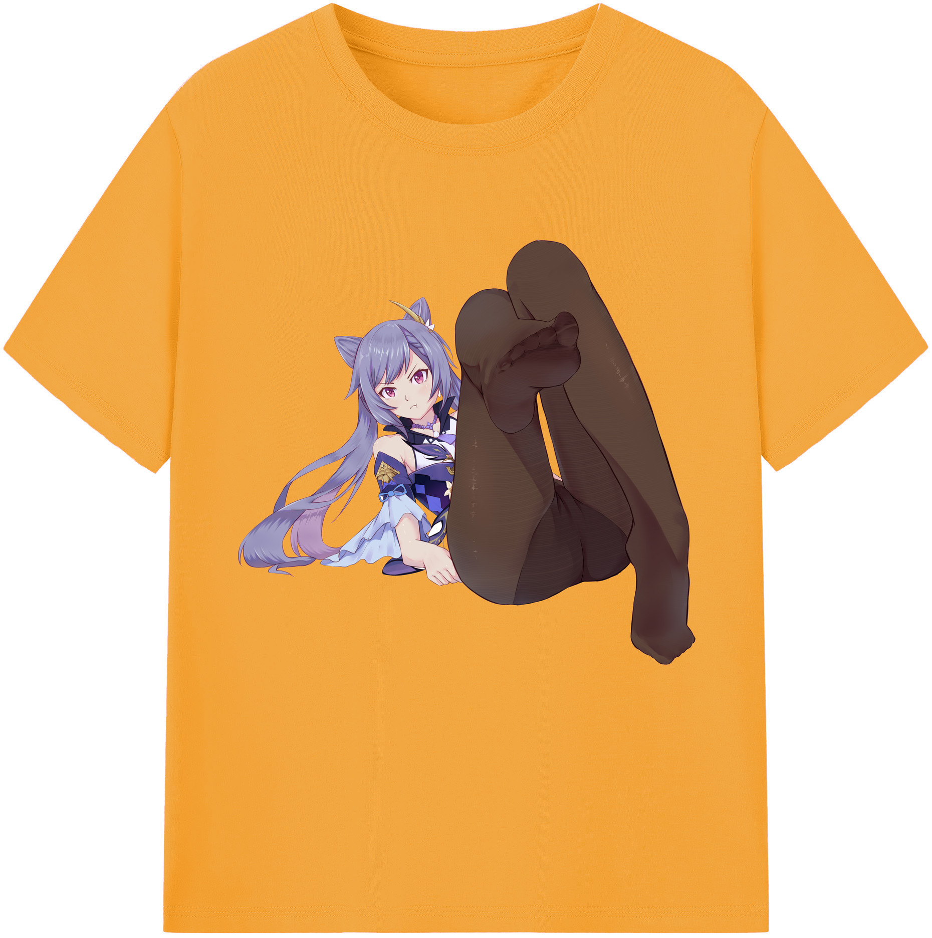 げんし神 刻晴 こくせい genshin Kokusei レディースカジュアルプリントTシャツ（綿100％）