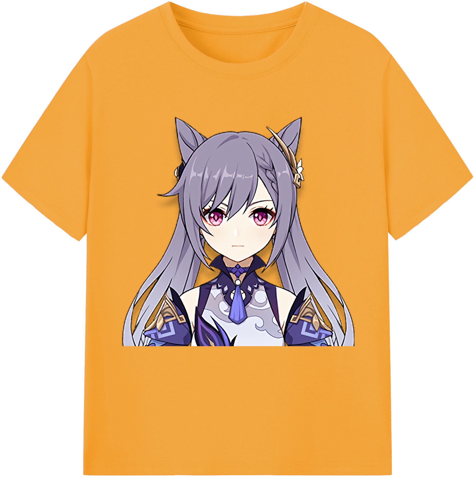 げんし神 刻晴 こくせい genshin Kokusei レディースカジュアルプリントTシャツ（綿100％）