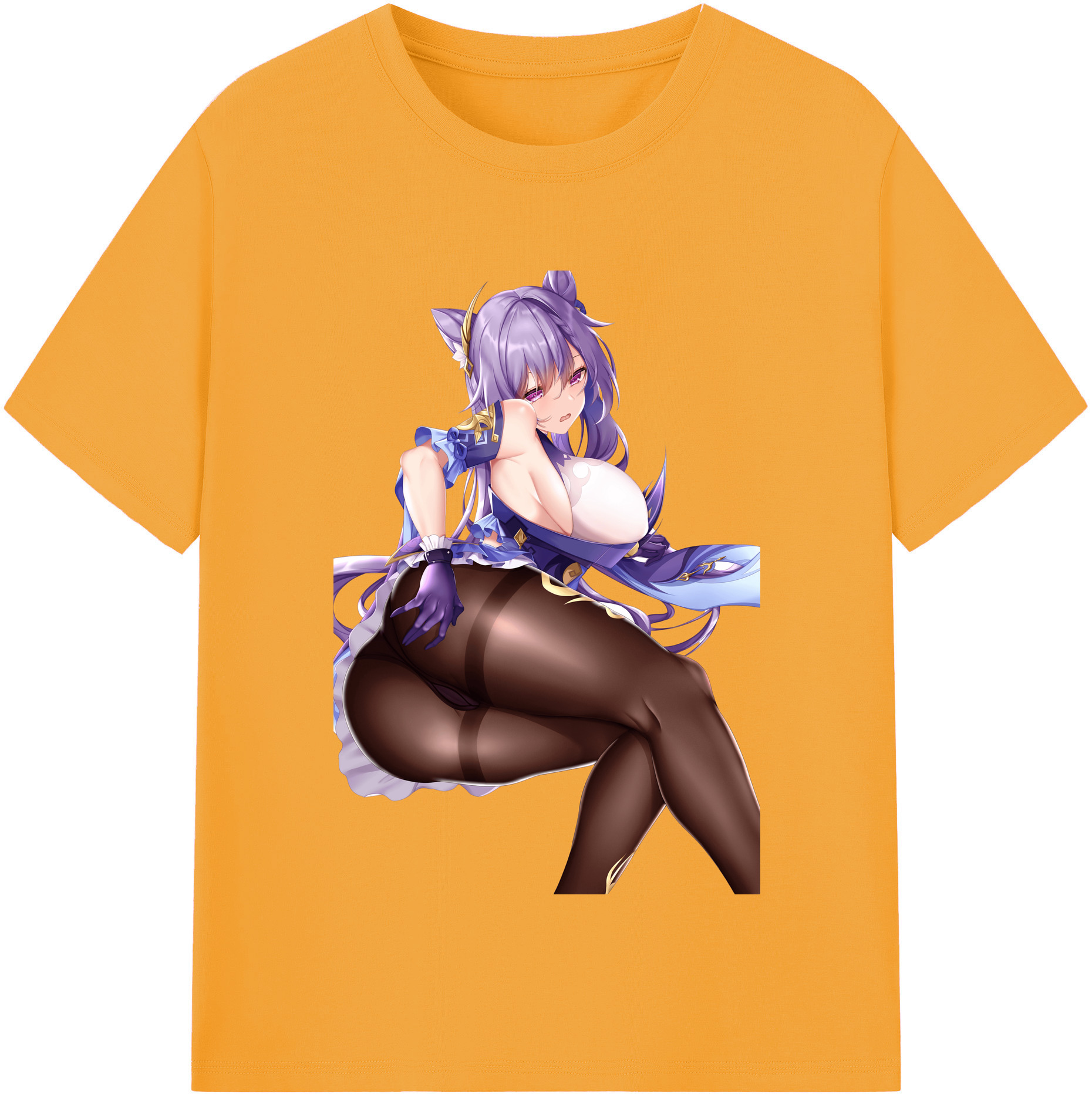 げんし神 刻晴 こくせい genshin Kokusei レディースカジュアルプリントTシャツ（綿100％）