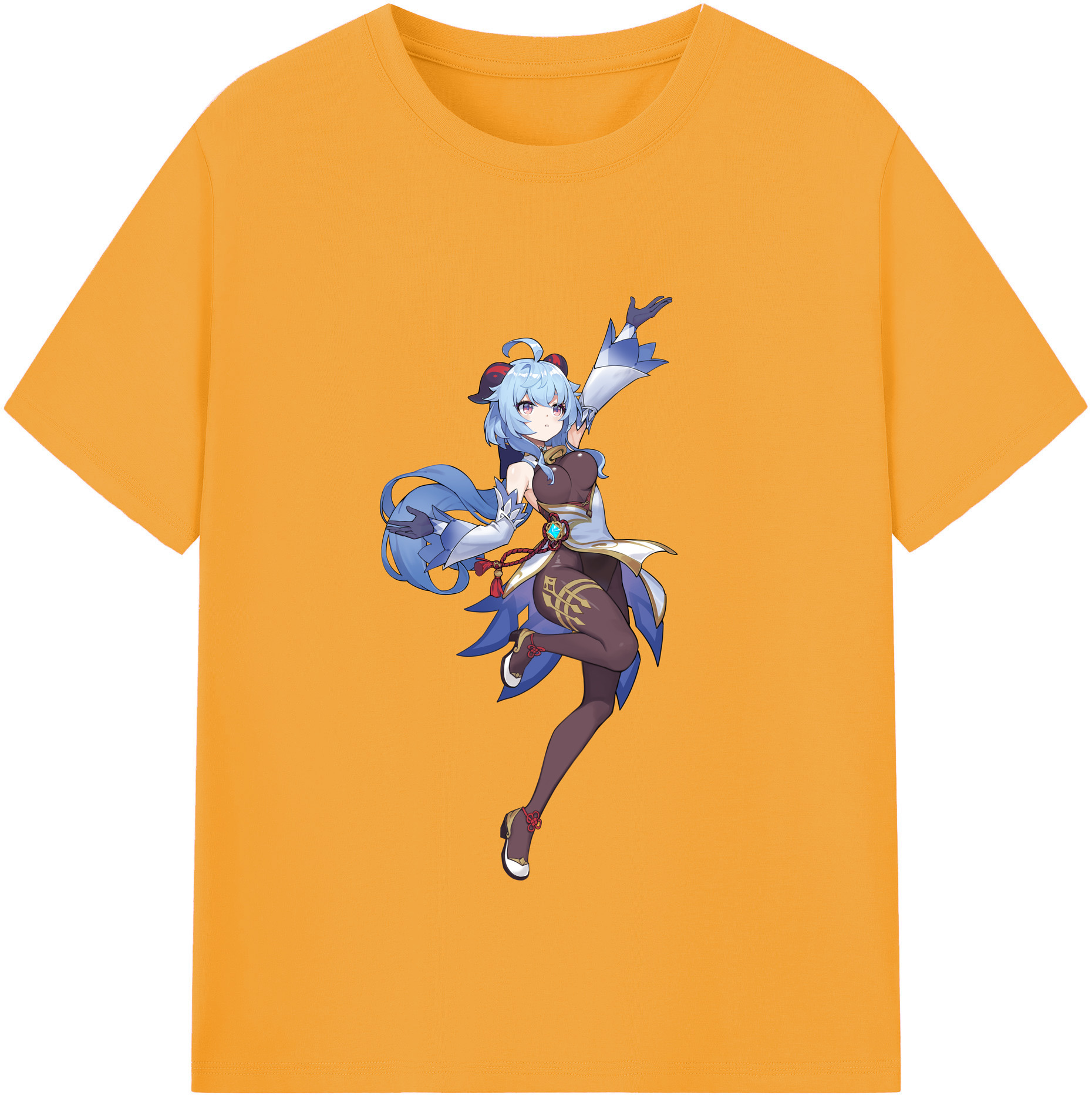 げんし神 甘雨 かんう genshin Ganyu レディースカジュアルプリントTシャツ（綿100％）