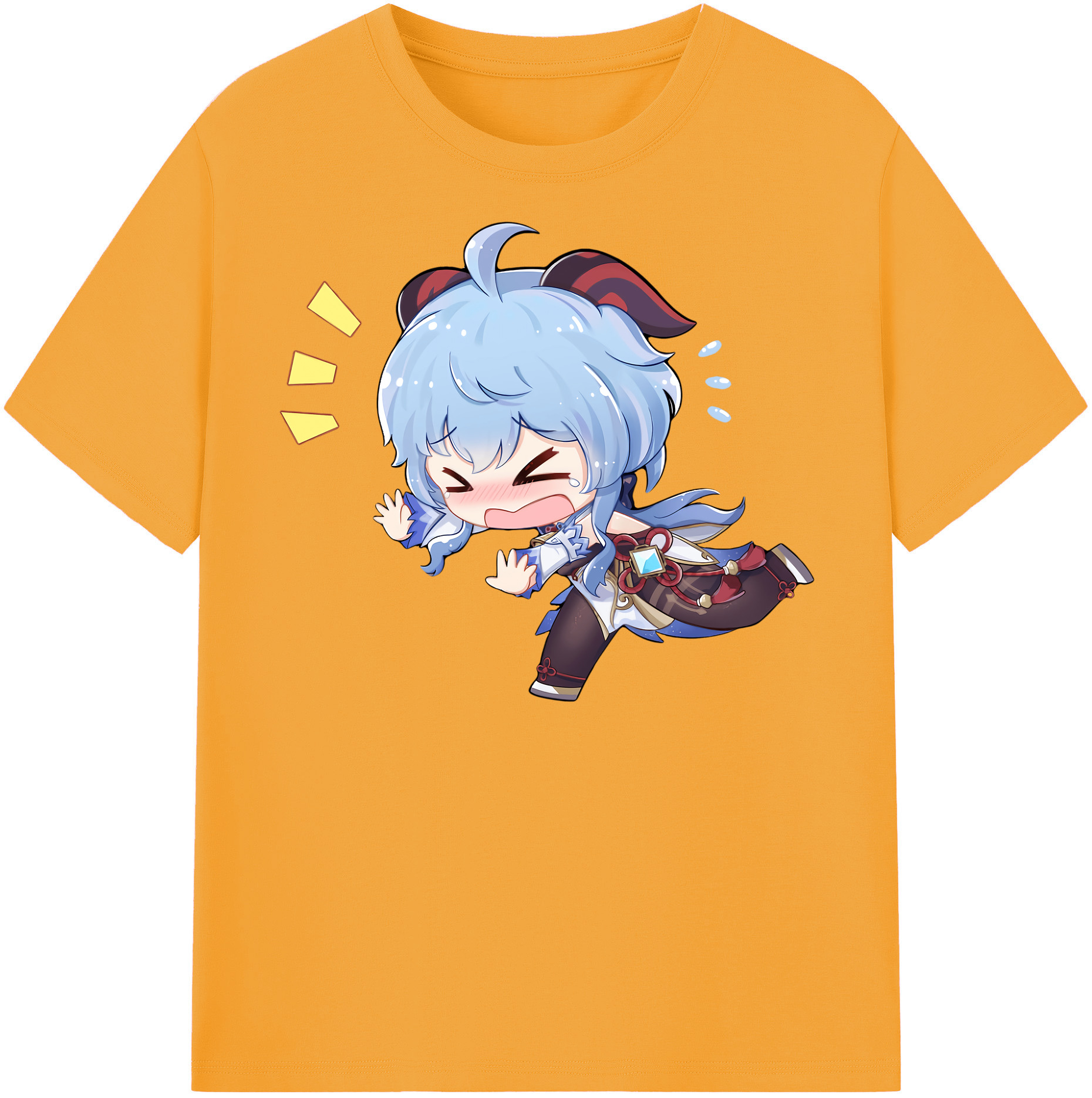げんし神 甘雨 かんう genshin Ganyu レディースカジュアルプリントTシャツ（綿100％）