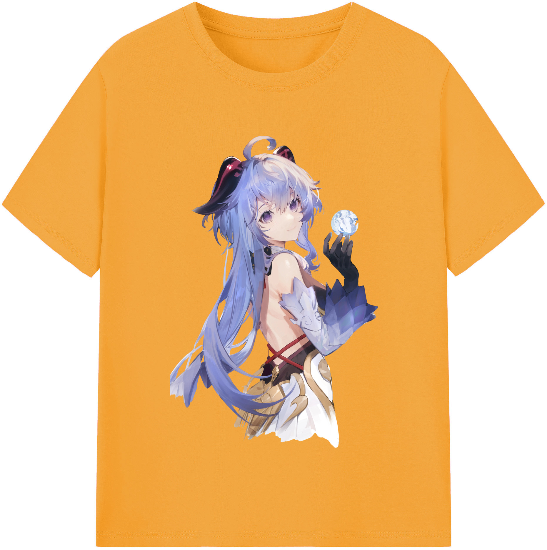 げんし神 甘雨 かんう genshin Ganyu レディースカジュアルプリントTシャツ（綿100％）