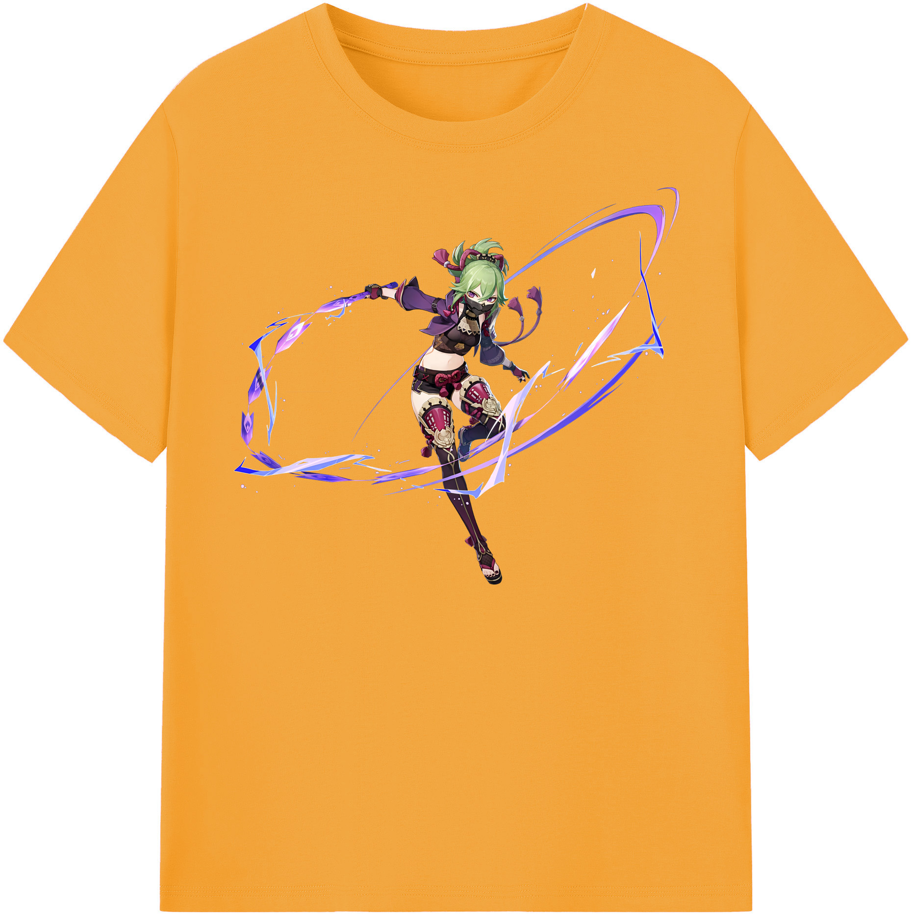 げんし神  久岐忍 くき しのぶ genshin Kuki Shinobu レディースカジュアルプリントTシャツ（綿100％）