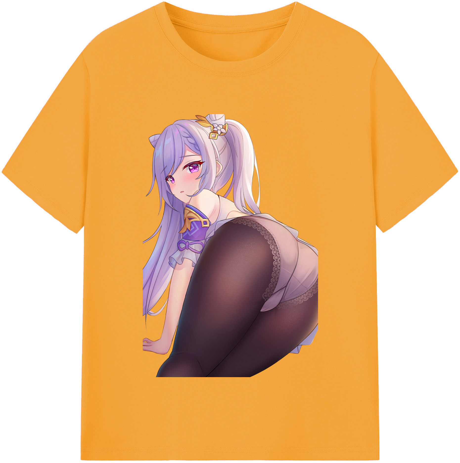 げんし神 刻晴 こくせい genshin Kokusei レディースカジュアルプリントTシャツ（綿100％）