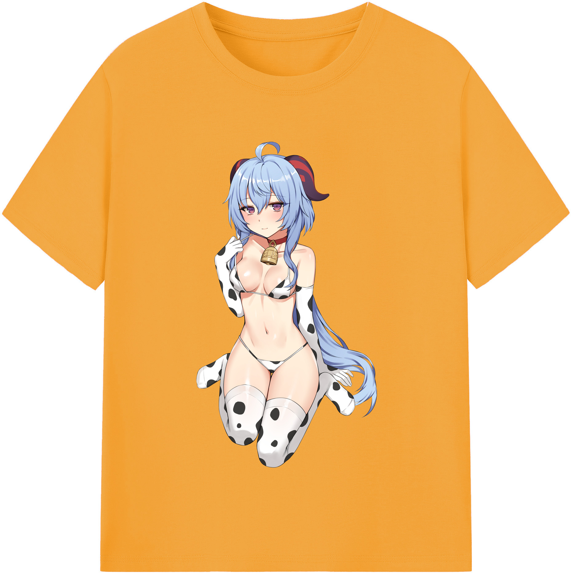 げんし神 甘雨 かんう genshin Ganyu レディースカジュアルプリントTシャツ（綿100％）