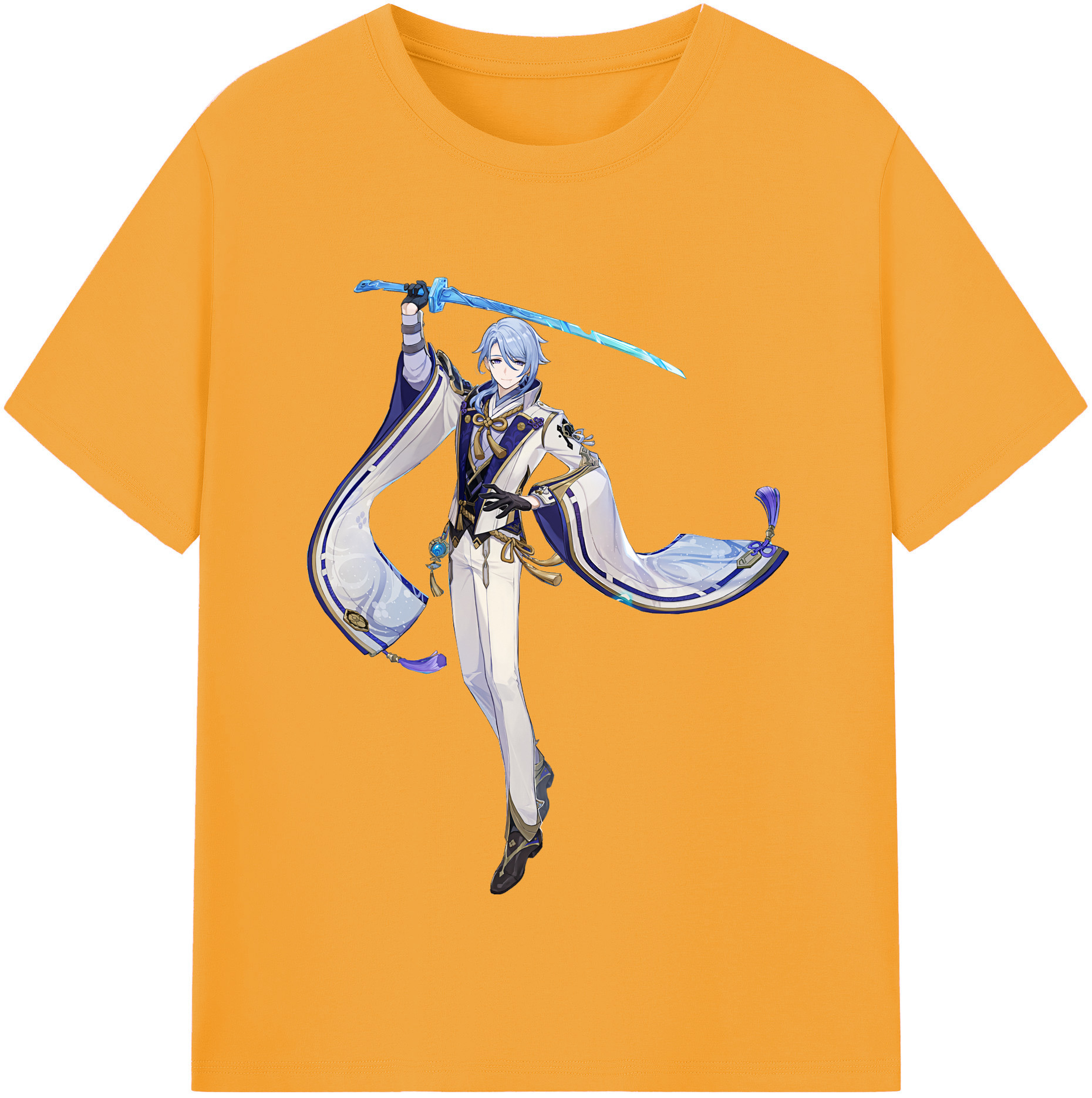 げんし神 神里綾人 かみさとあやと genshin Kamisato Ayato レディースカジュアルプリントTシャツ（綿100％）