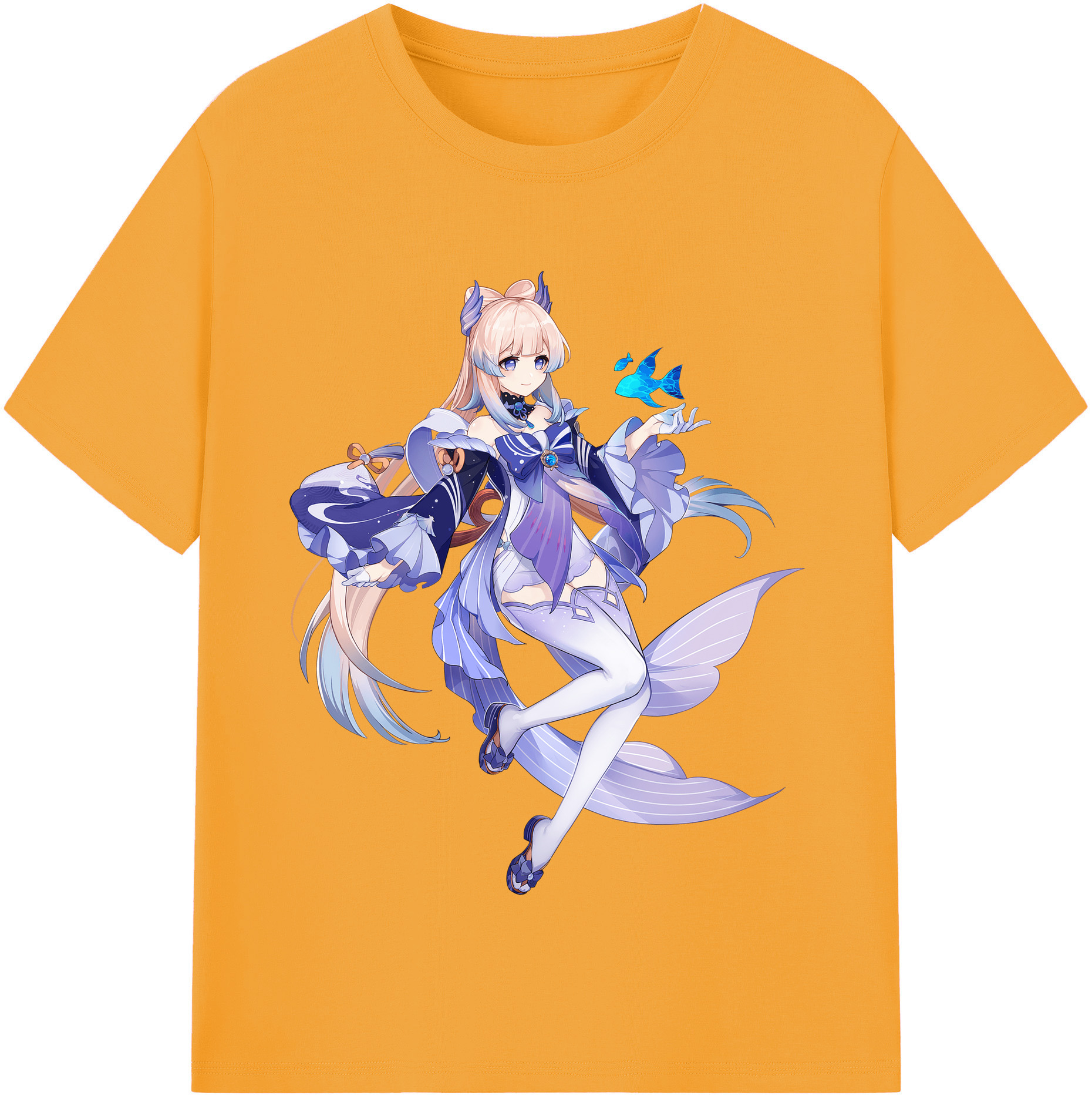 げんし神 珊瑚宮心海 サンゴノミヤ・ココミ genshin Sangonomiya Kokomi レディースカジュアルプリントTシャツ（綿100％）